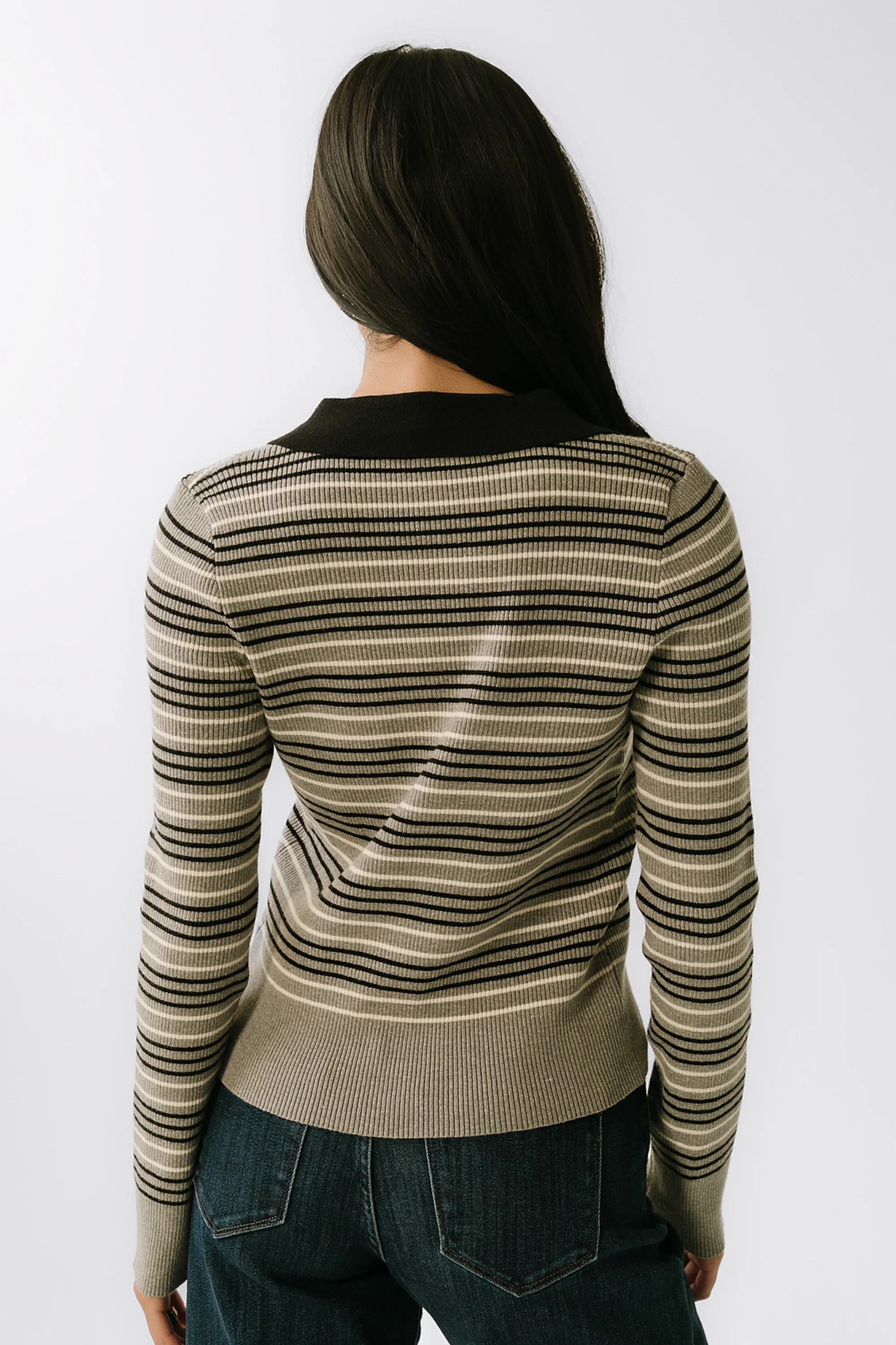 Romero Striped Sweater in Grey - Image 3