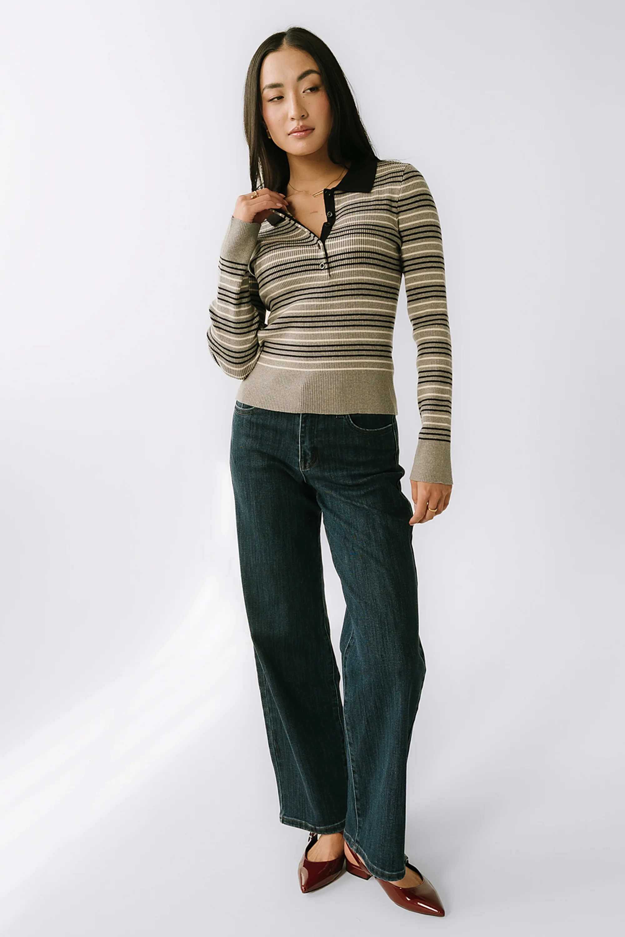 Romero Striped Sweater in Grey - Image 4