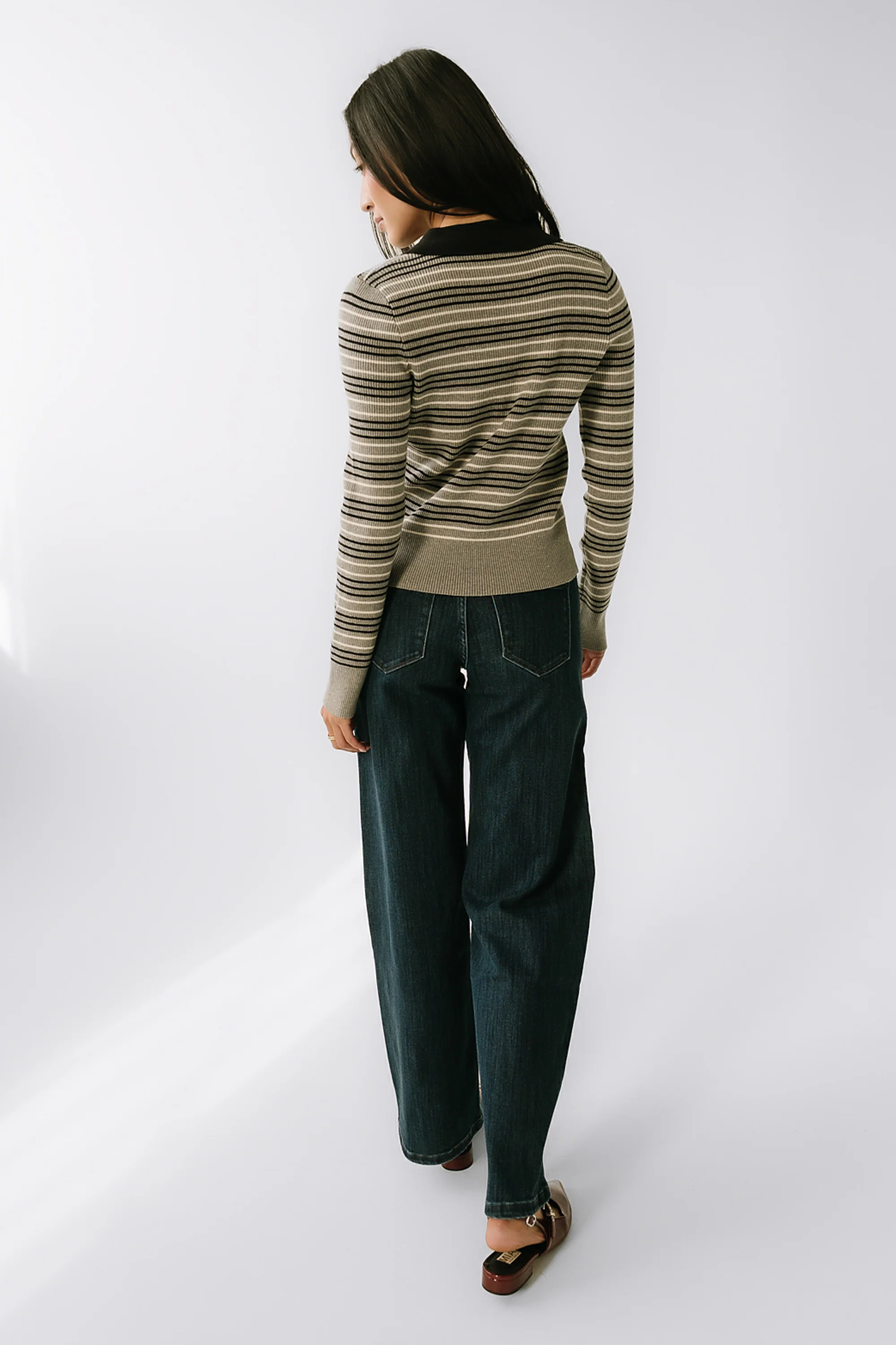 Romero Striped Sweater in Grey - Image 5