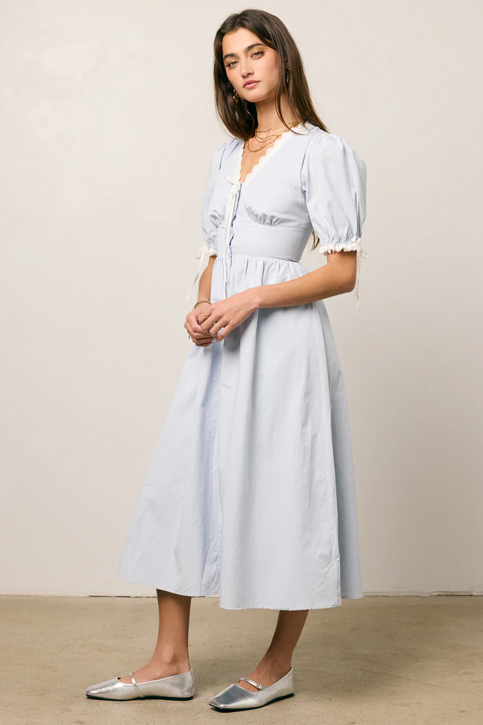 Romy Lace Trim Midi Dress - FINAL SALE - Image 3