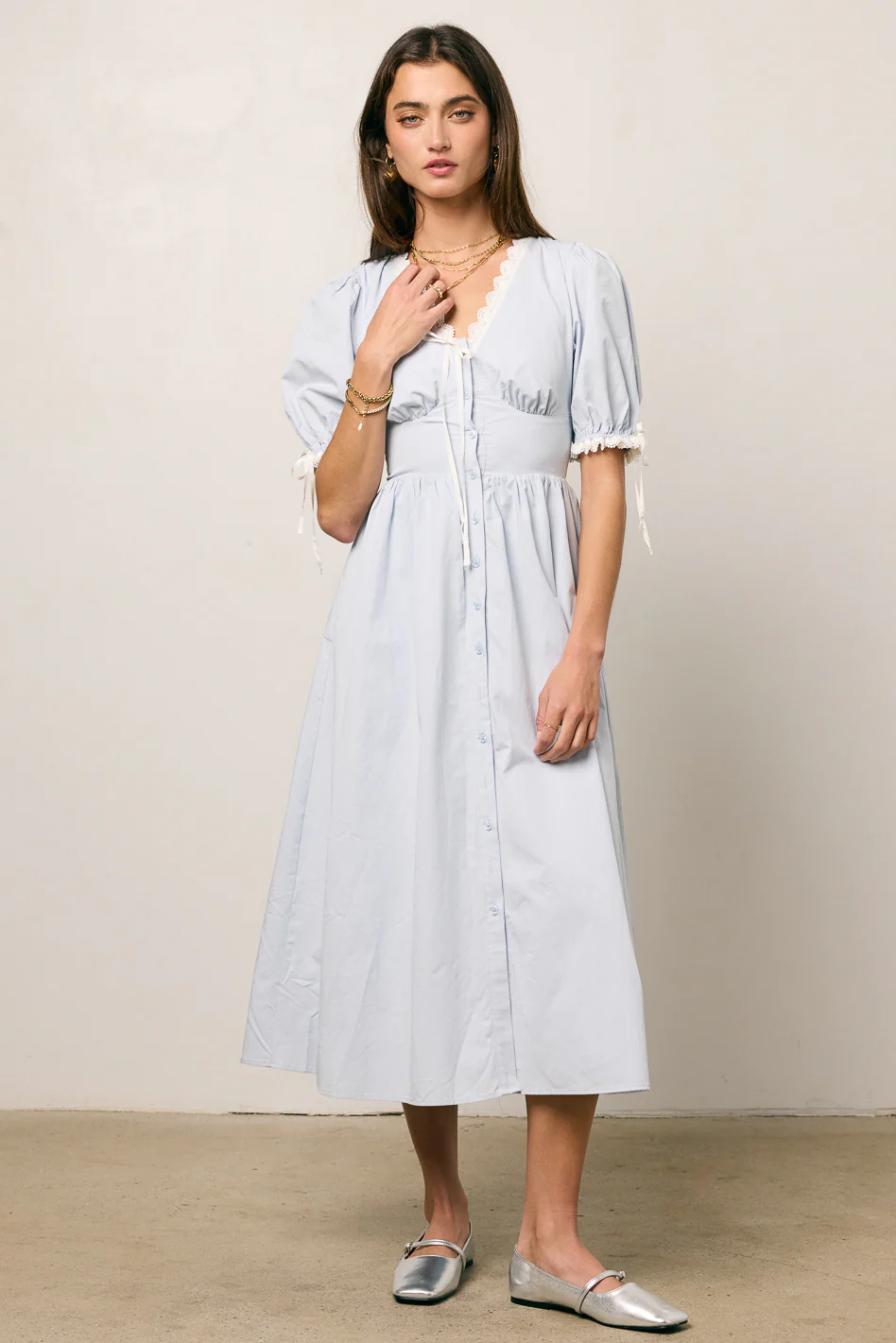 Romy Lace Trim Midi Dress - FINAL SALE - Image 4