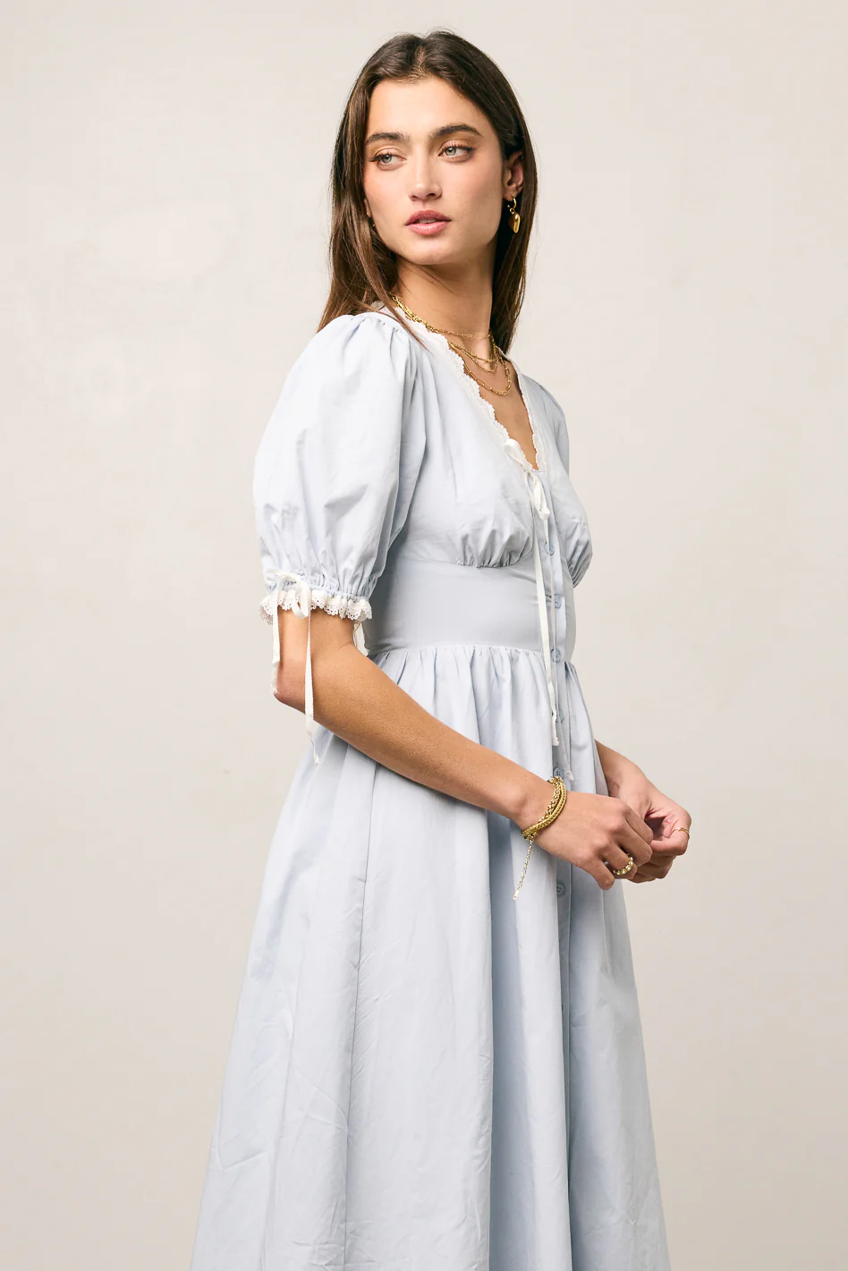 Romy Lace Trim Midi Dress - FINAL SALE - Image 6
