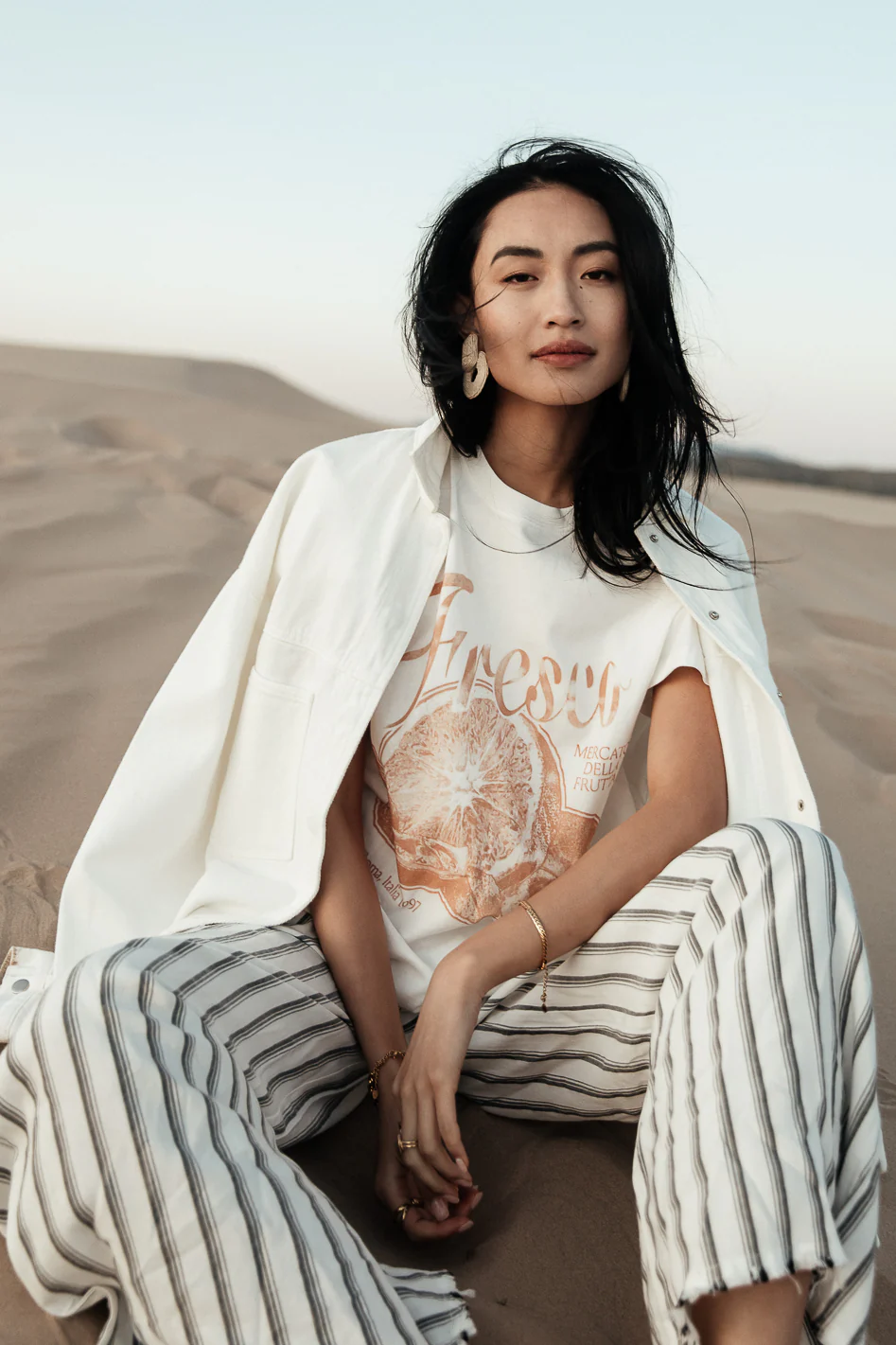 Ronan Striped Pants in White - Image 5