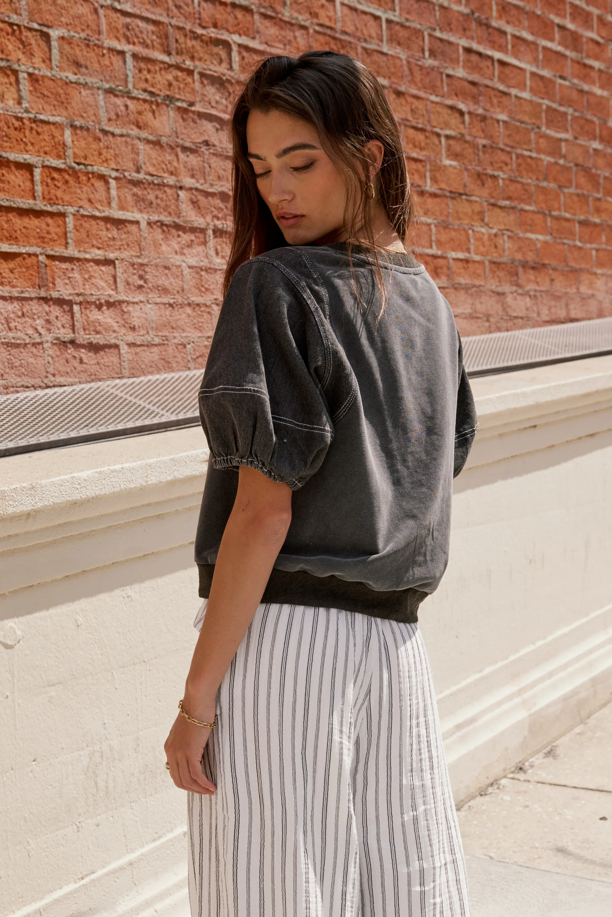 Rory Contrast Top in Black - FINAL SALE - Image 2