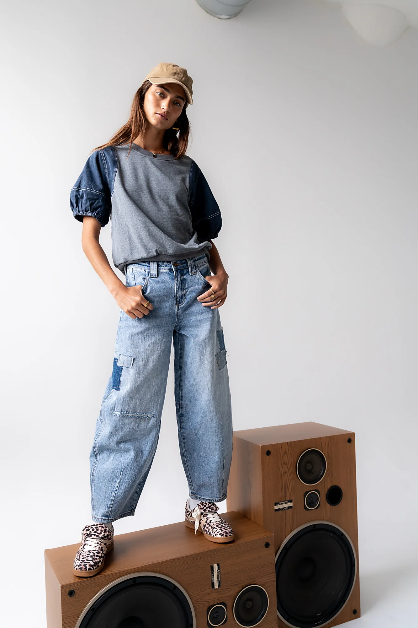 Rory Contrast Top in Denim - FINAL SALE - Image 4