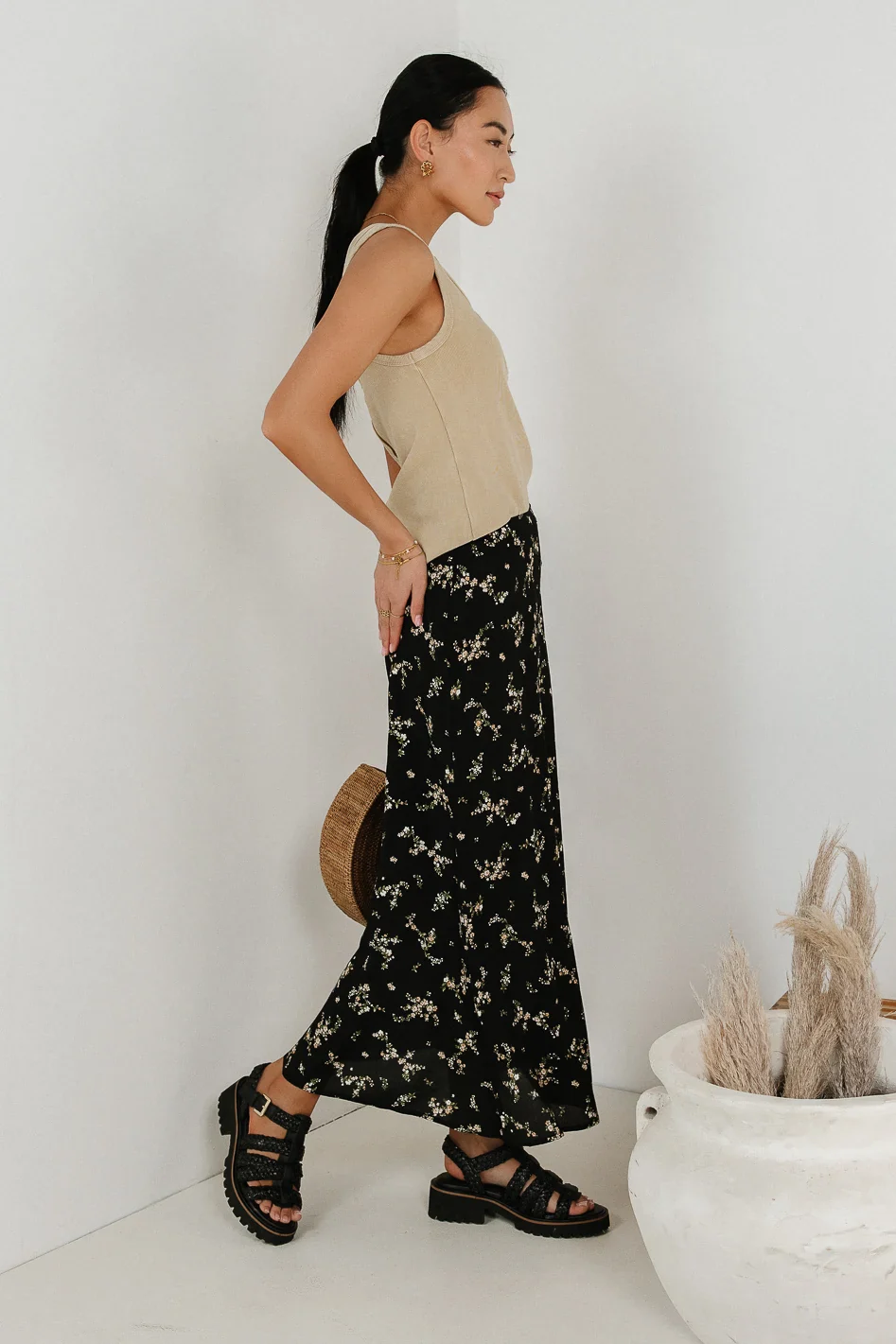 Rory Floral Skirt in Black - FINAL SALE - Image 3