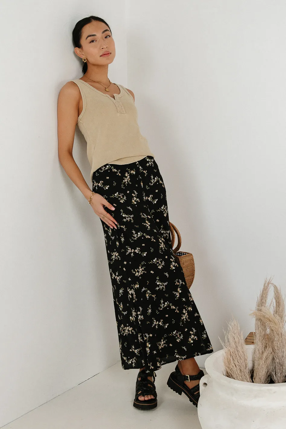 Rory Floral Skirt in Black - FINAL SALE - Image 5