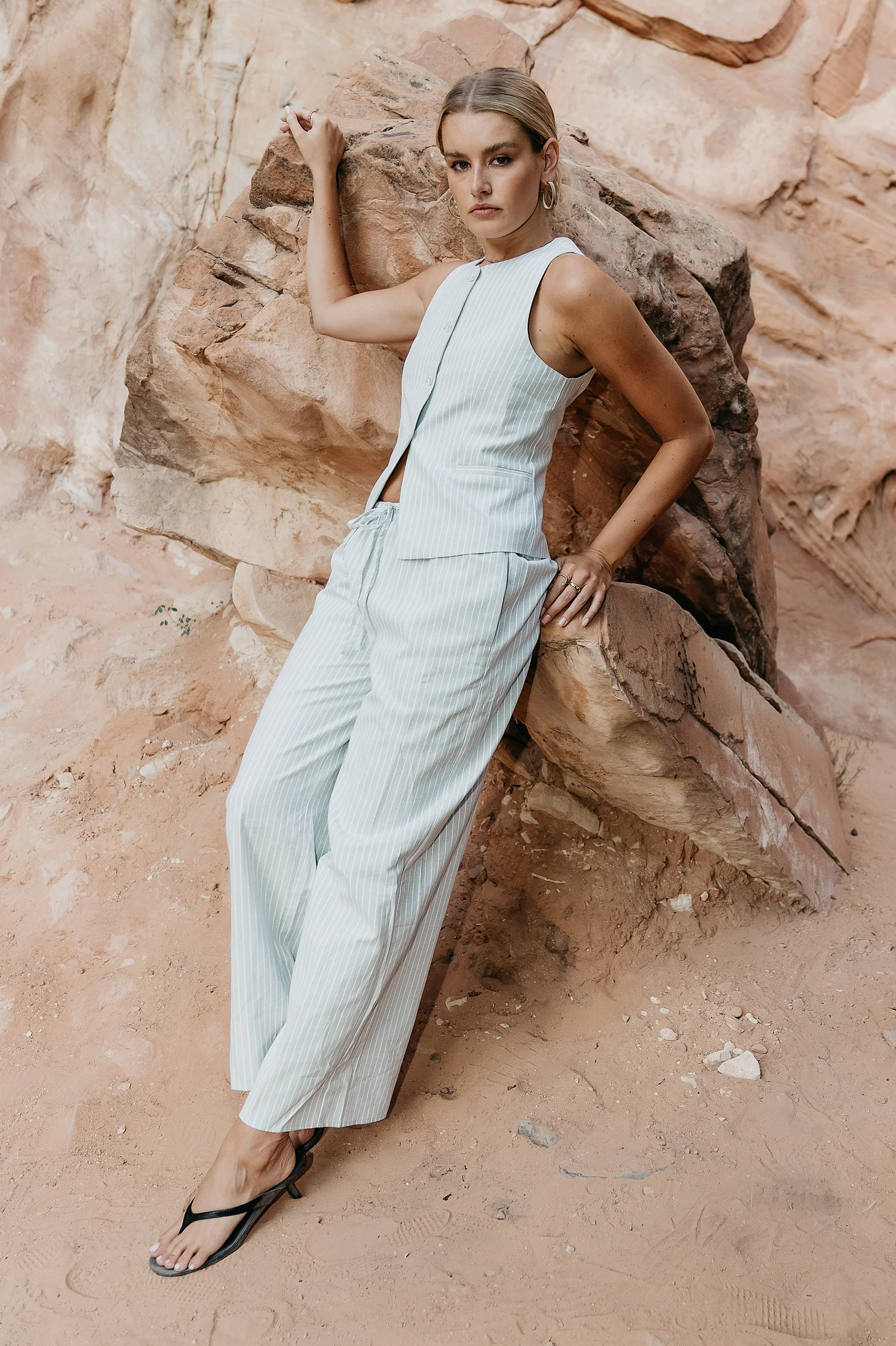 Rosa Wide Leg Pants in Green - FINAL SALE - Image 6
