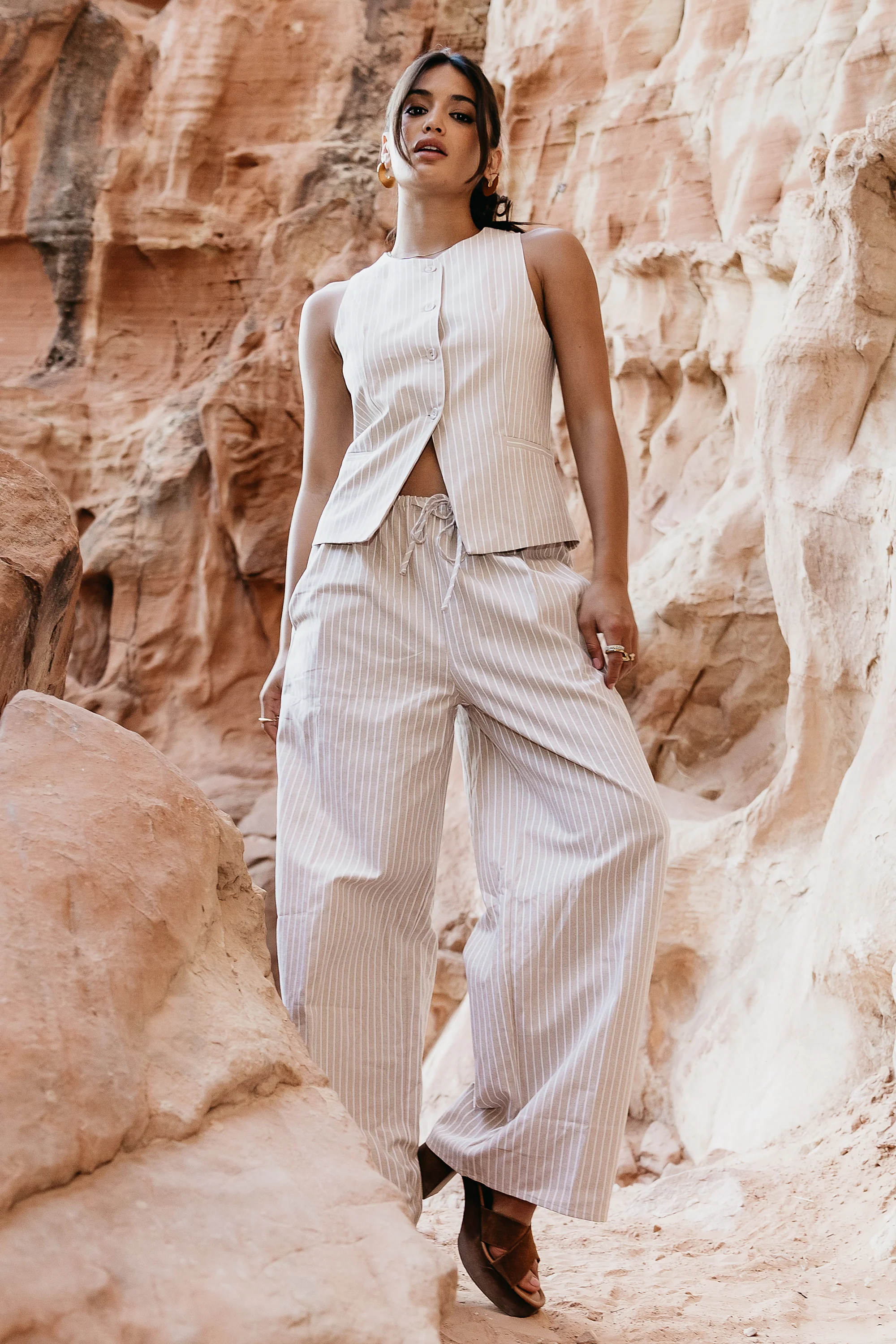 Rosa Wide Leg Pants in Taupe - FINAL SALE - Image 11