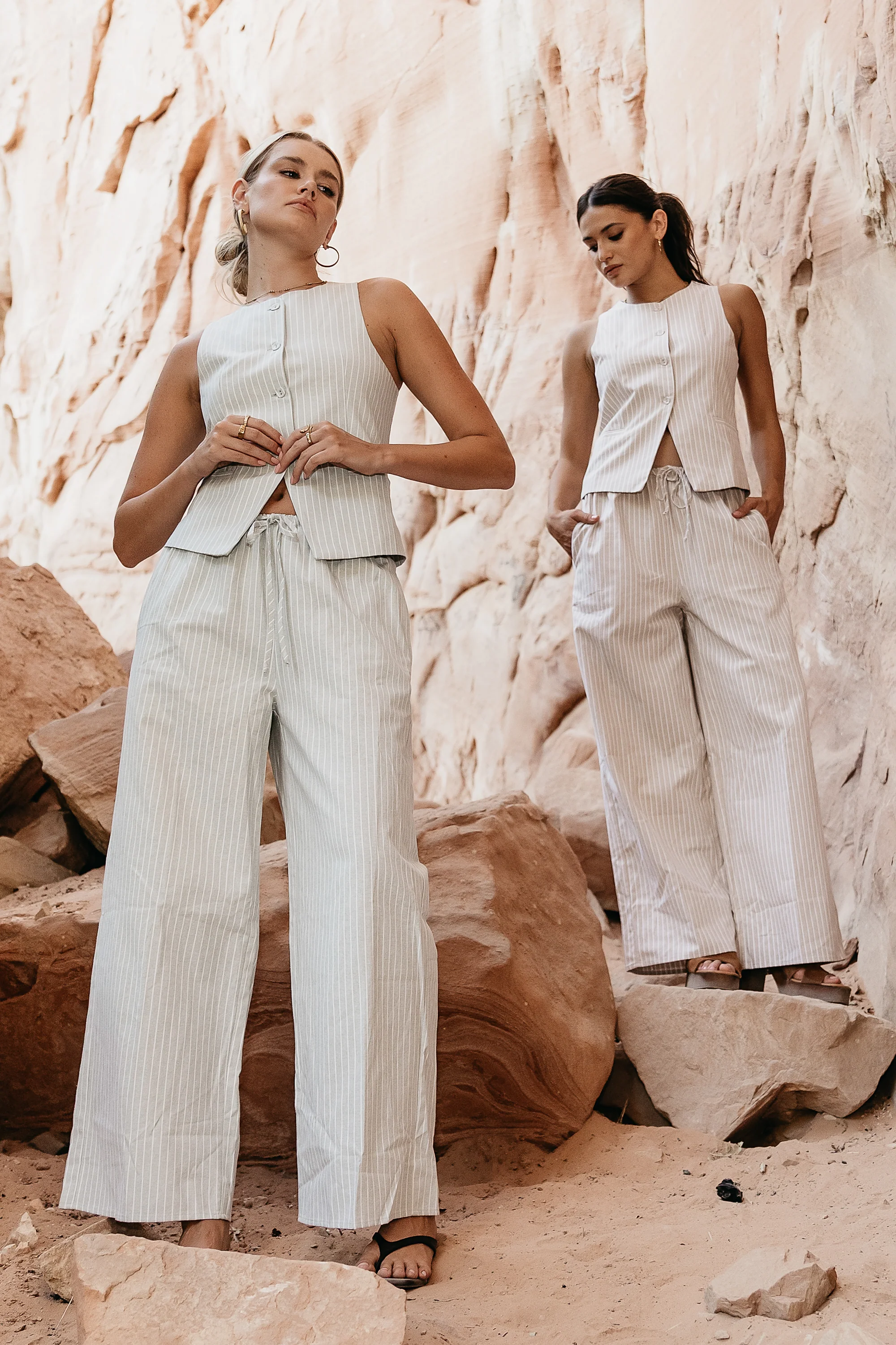 Rosa Wide Leg Pants in Taupe - FINAL SALE - Image 12