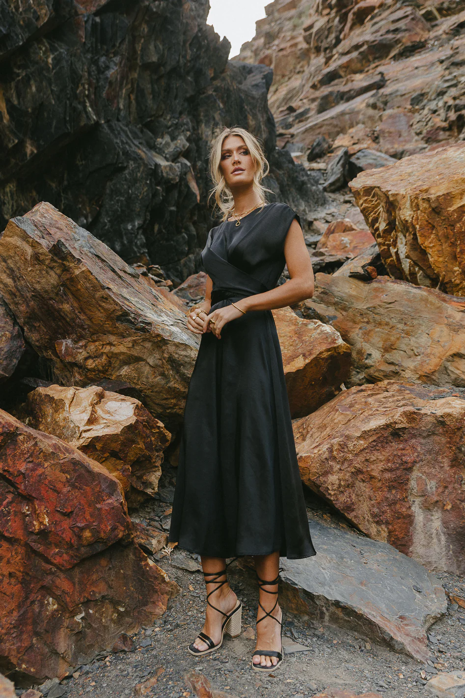 Rosalind Midi Dress in Black - FINAL SALE - Image 5