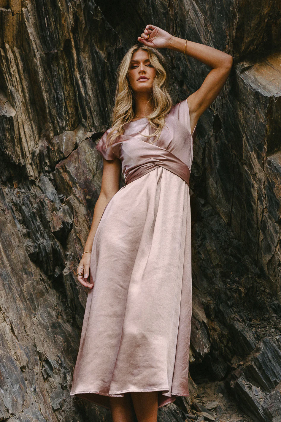 Rosalind Midi Dress in Mauve - FINAL SALE - Image 3