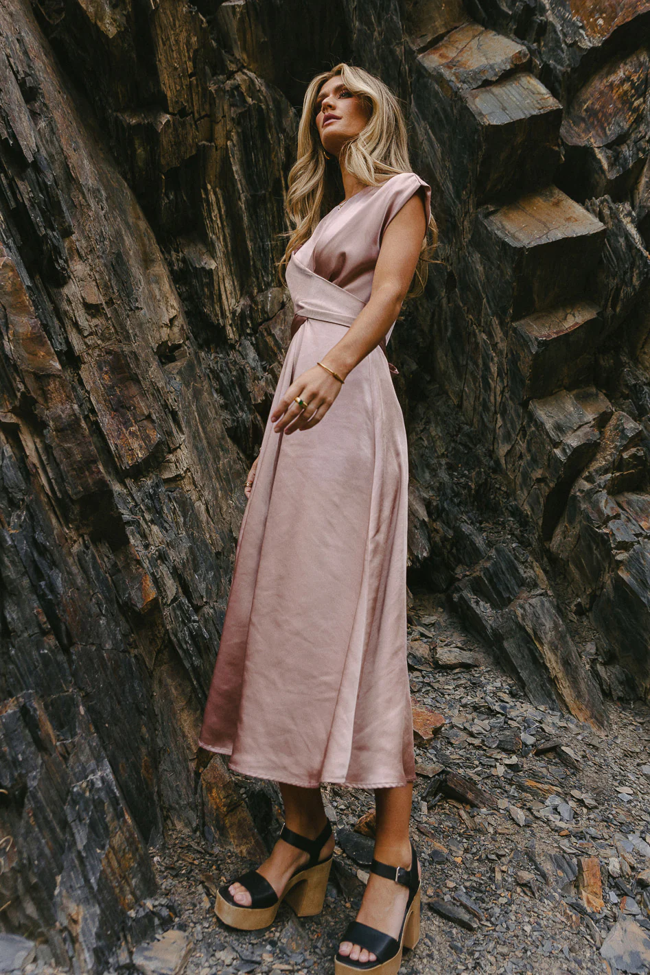 Rosalind Midi Dress in Mauve - FINAL SALE - Image 4