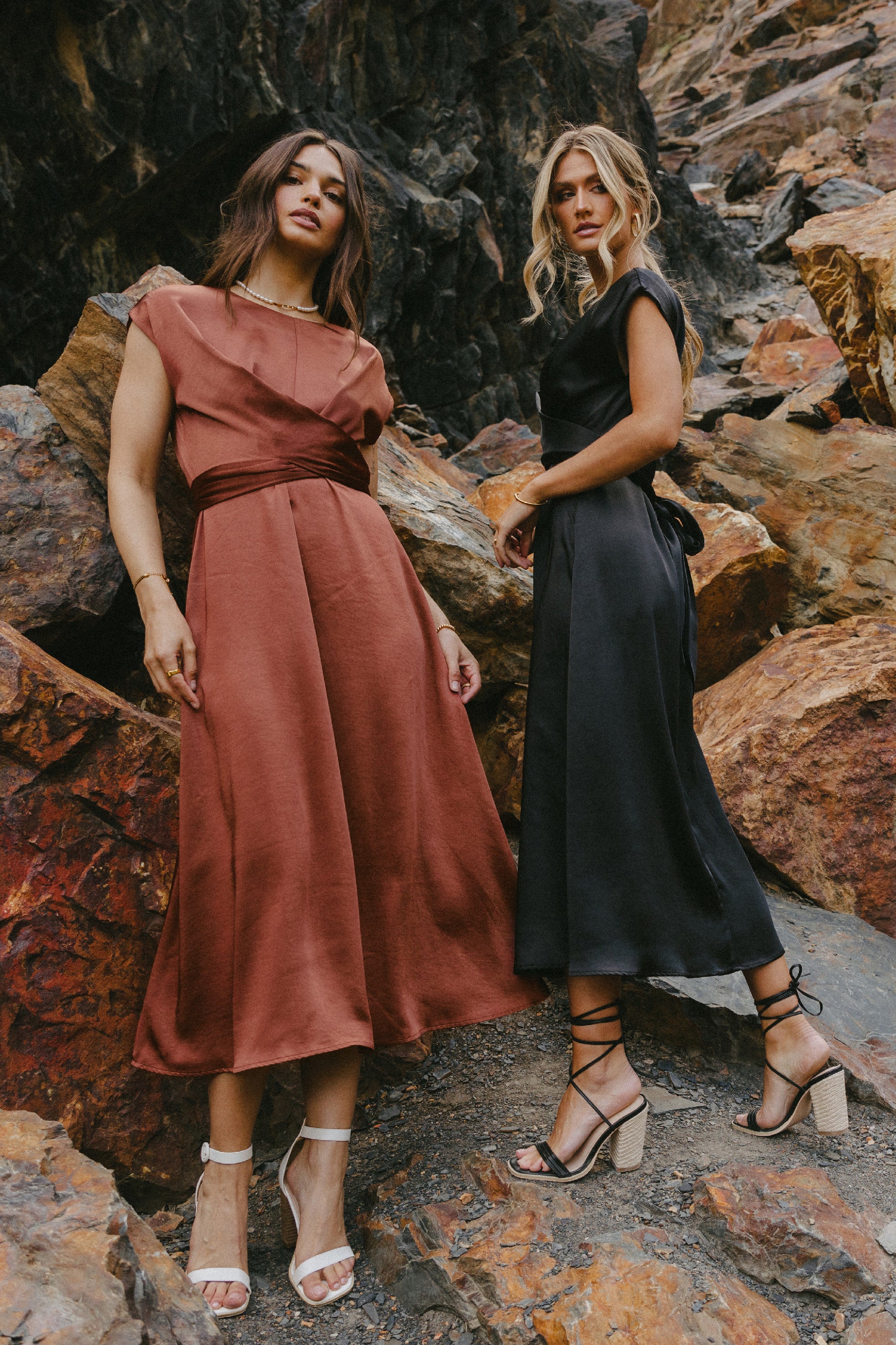 Rosalind Midi Dress in Rust - FINAL SALE - Image 6