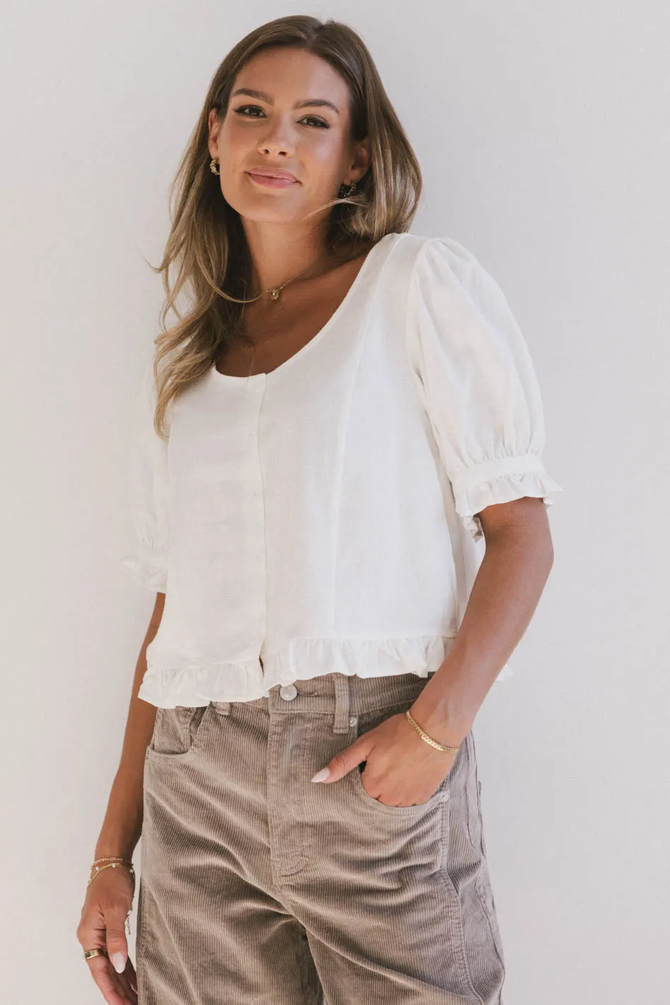 Roselinda Button Up Top - FINAL SALE - Image 4