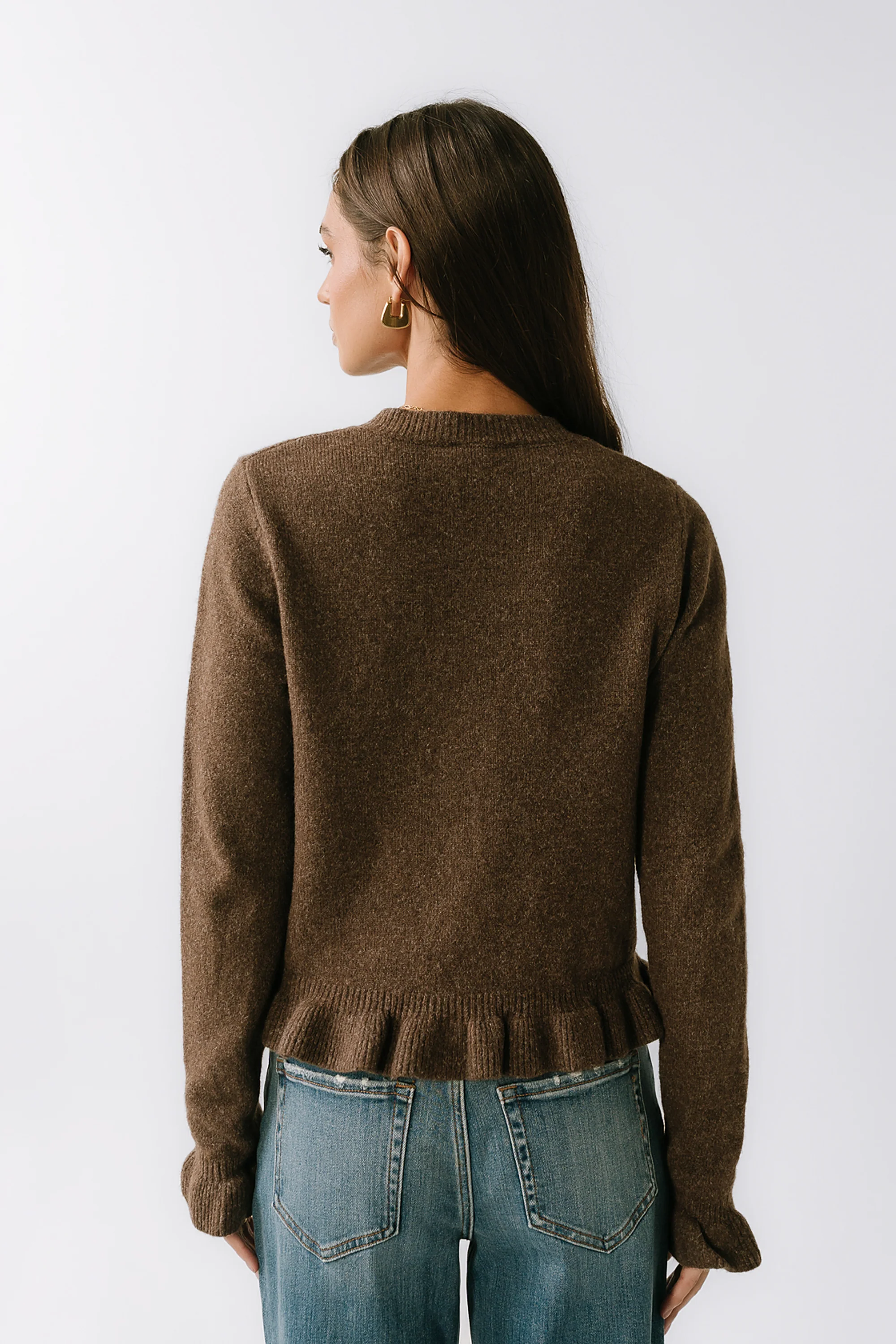 Rosie Ruffle Sweater in Brown - FINAL SALE - Image 3
