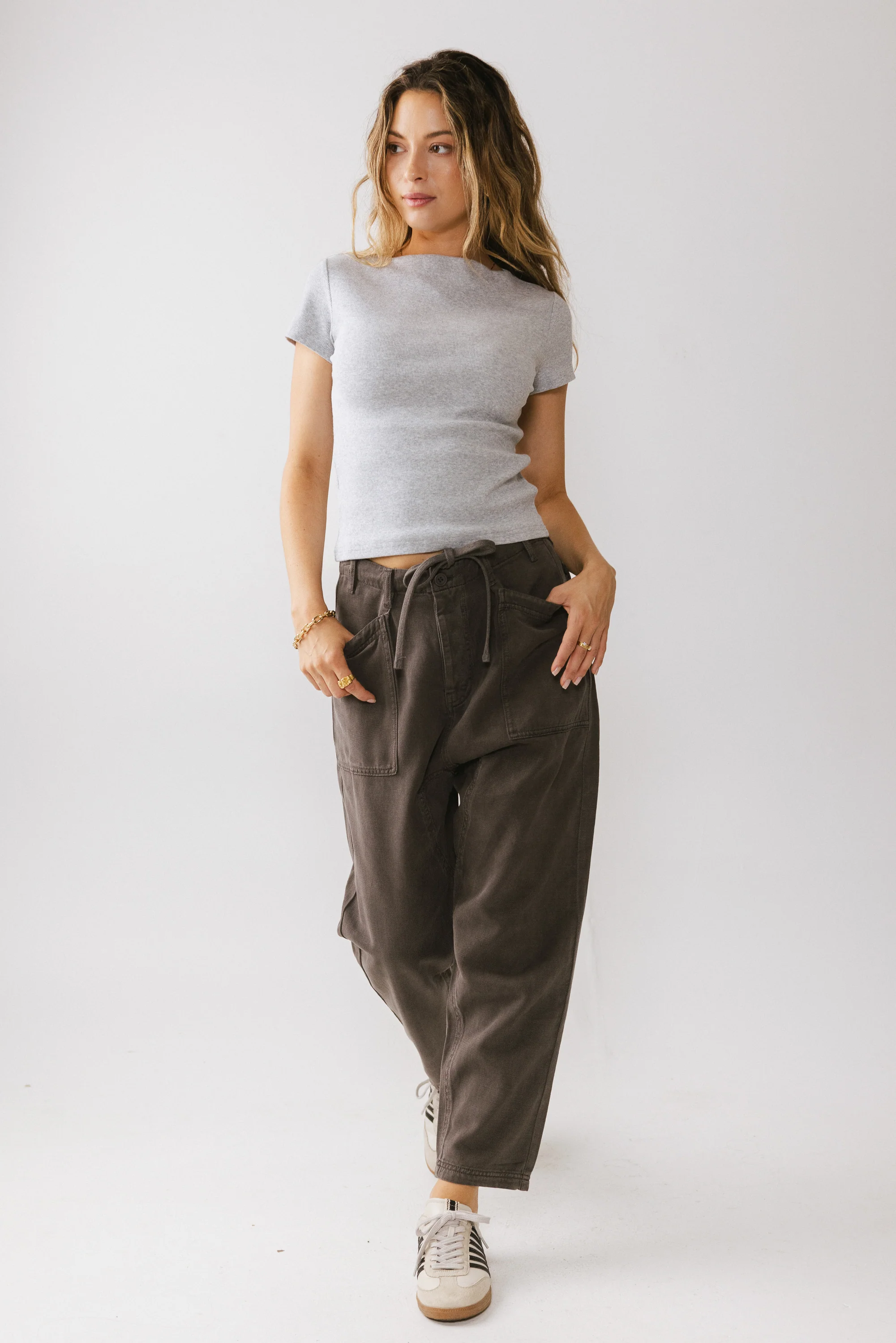 Rosie Tencel Loose Pants in Charcoal - FINAL SALE - Image 3