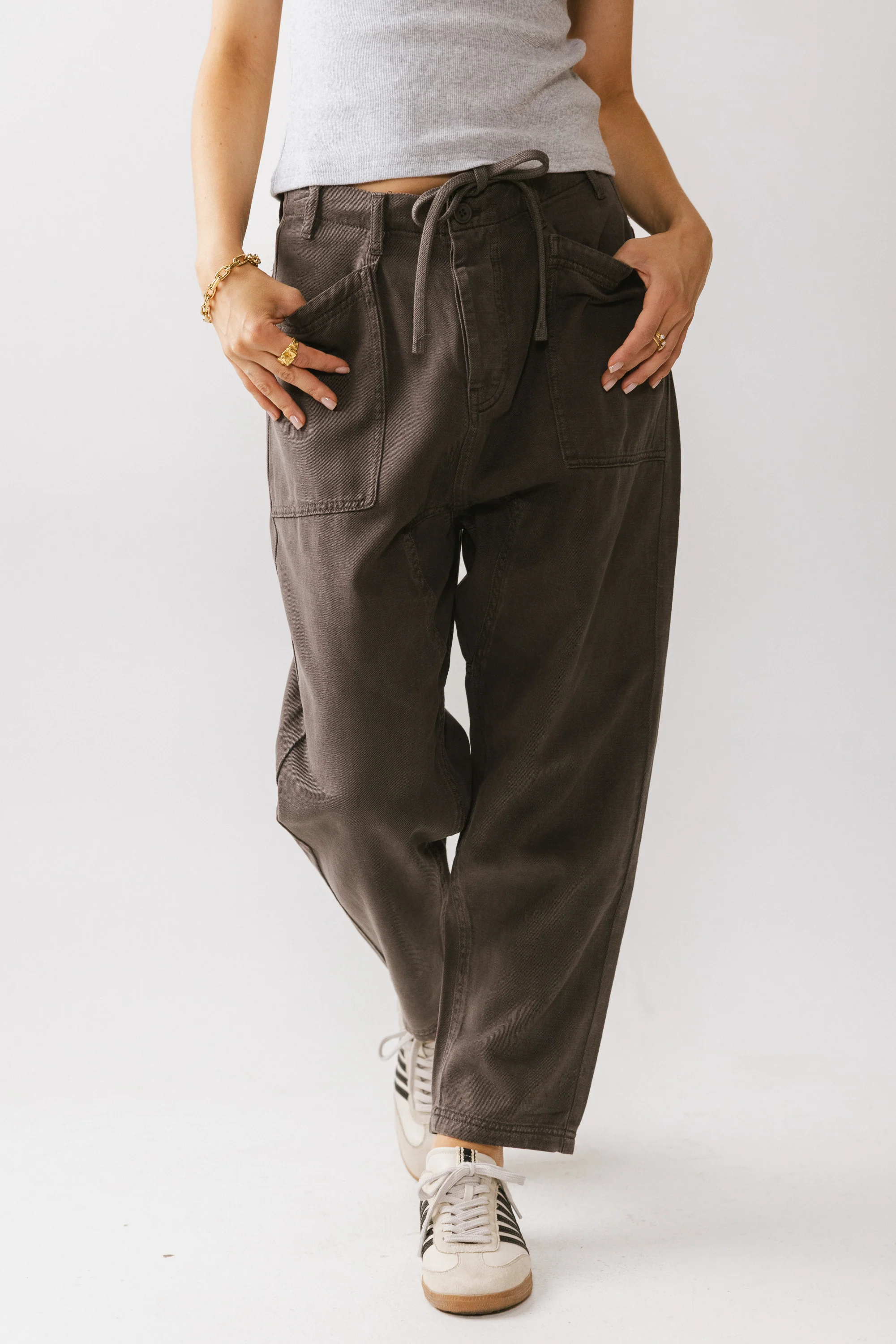 Rosie Tencel Loose Pants in Charcoal - FINAL SALE - Image 5