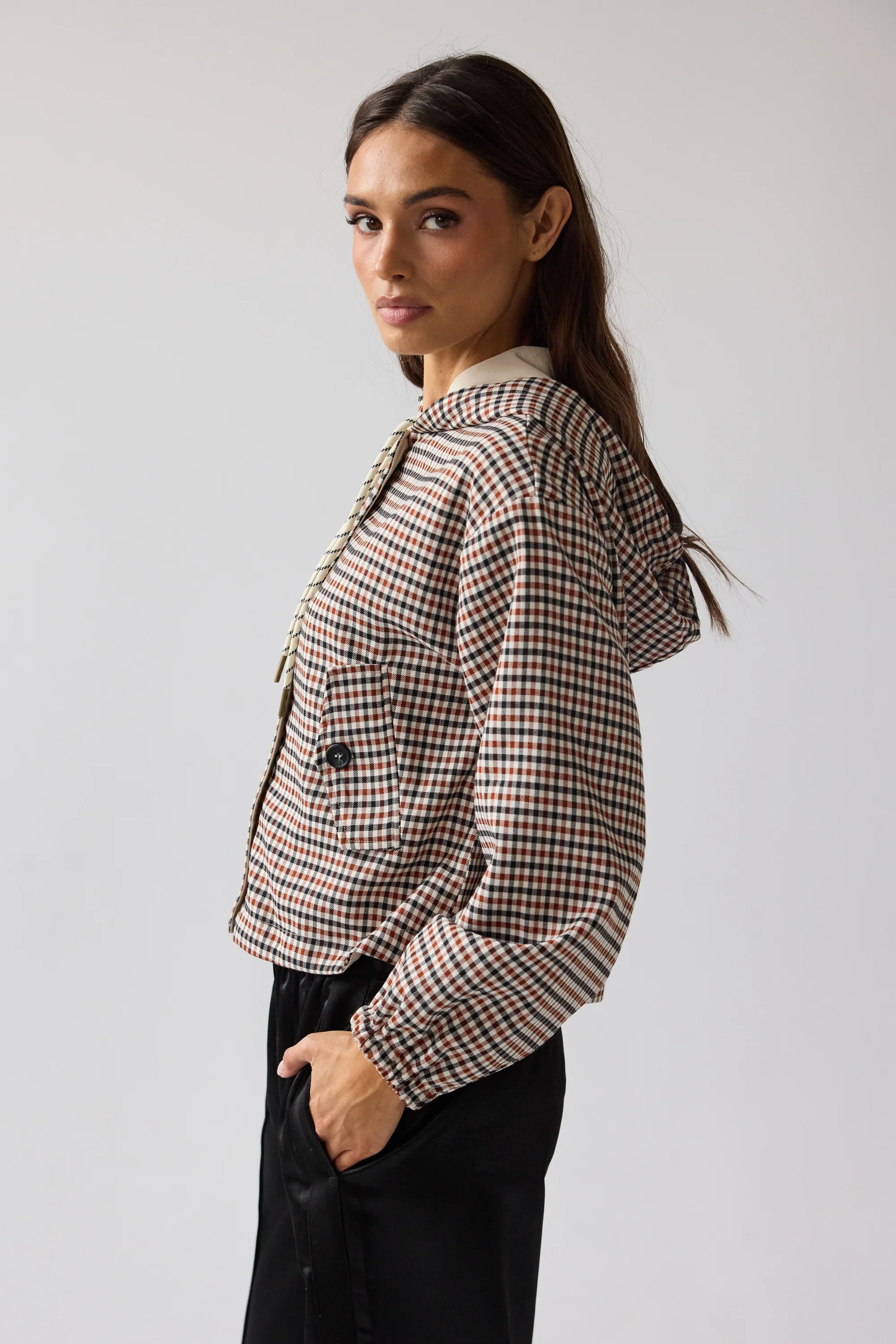 Ross Plaid Jacket in Rust - Image 2