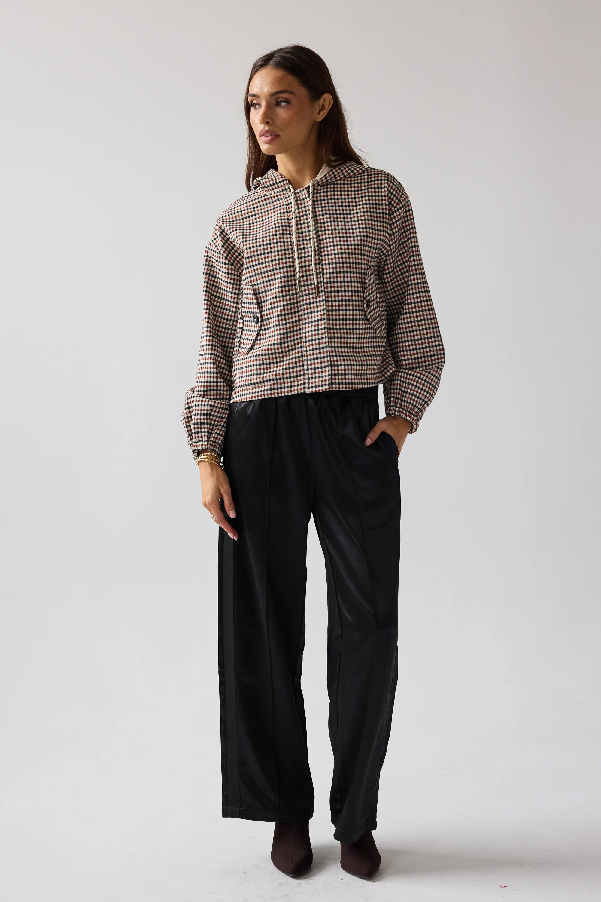 Ross Plaid Jacket in Rust - Image 4