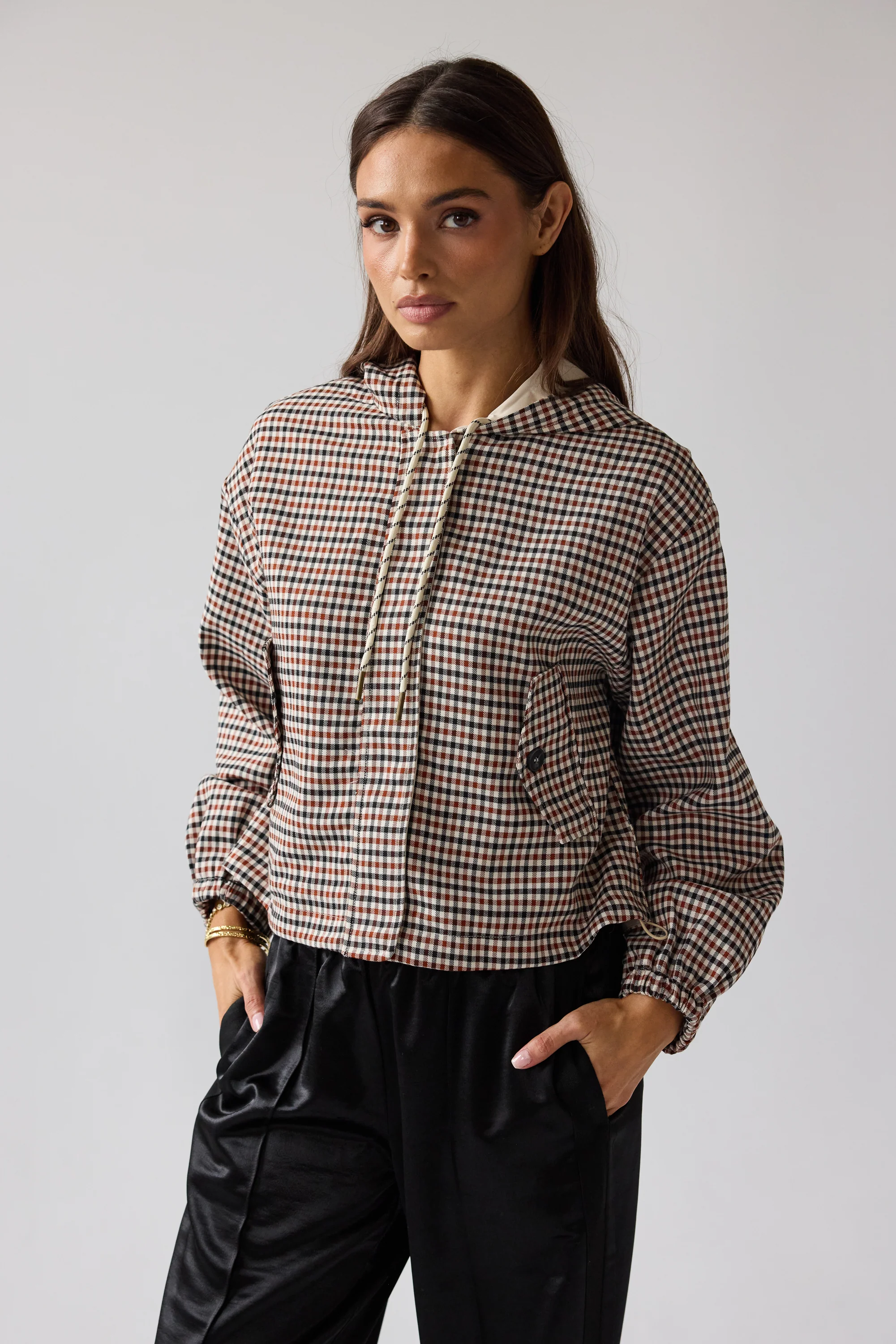 Ross Plaid Jacket in Rust - Image 5
