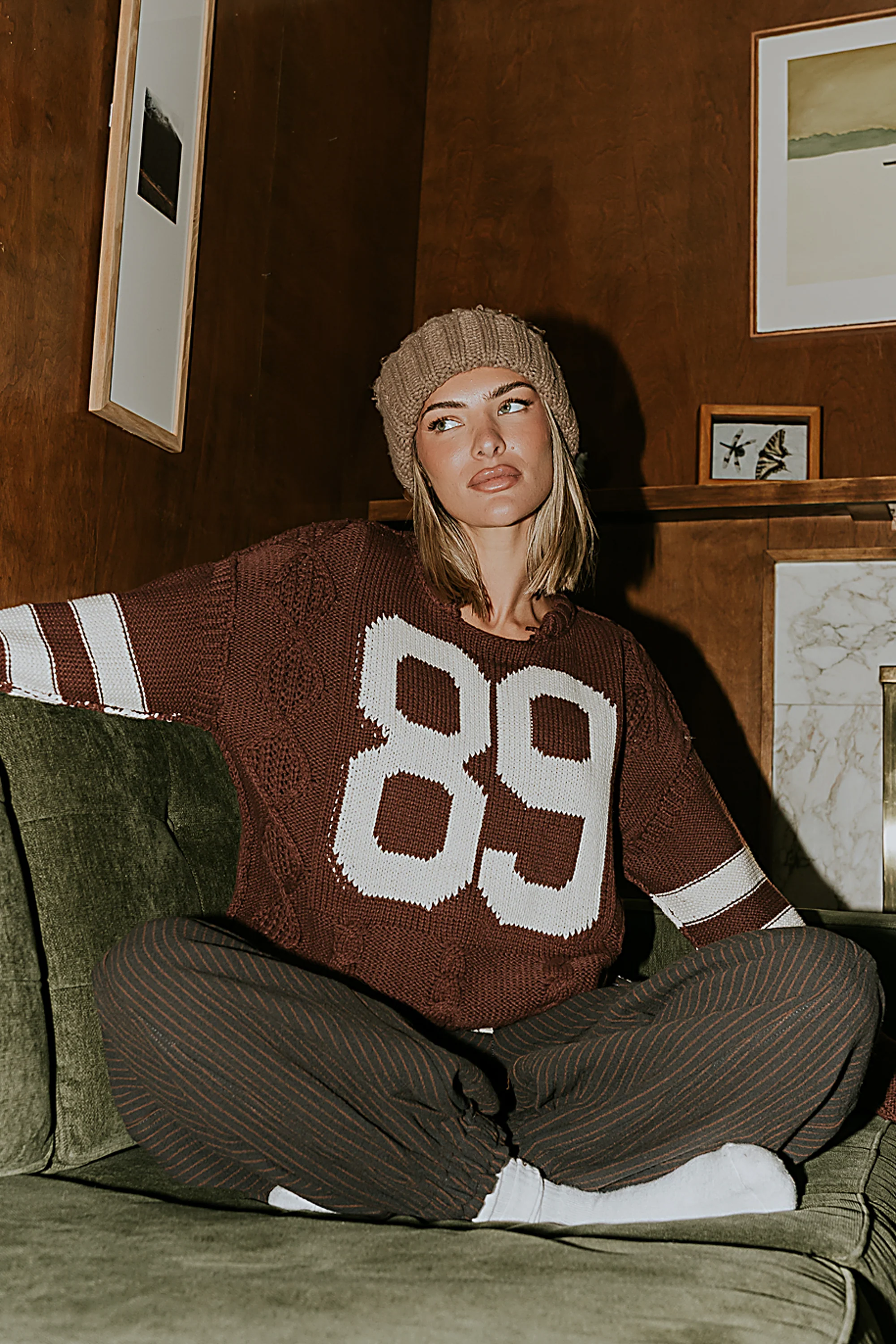 Route Cable Knit Sweater in Red-Brown - FINAL SALE - Image 6