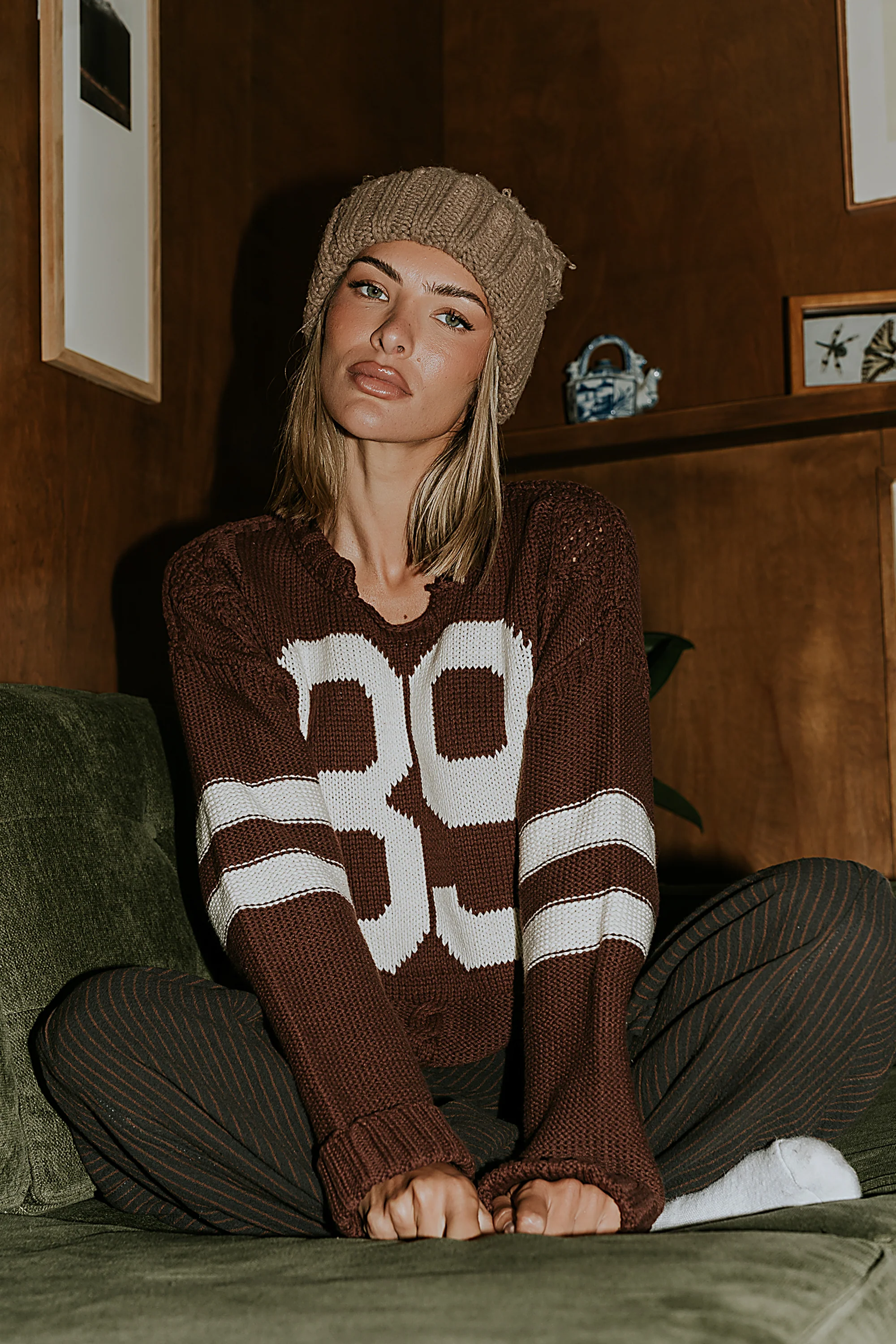 Route Cable Knit Sweater in Red-Brown - FINAL SALE - Image 7
