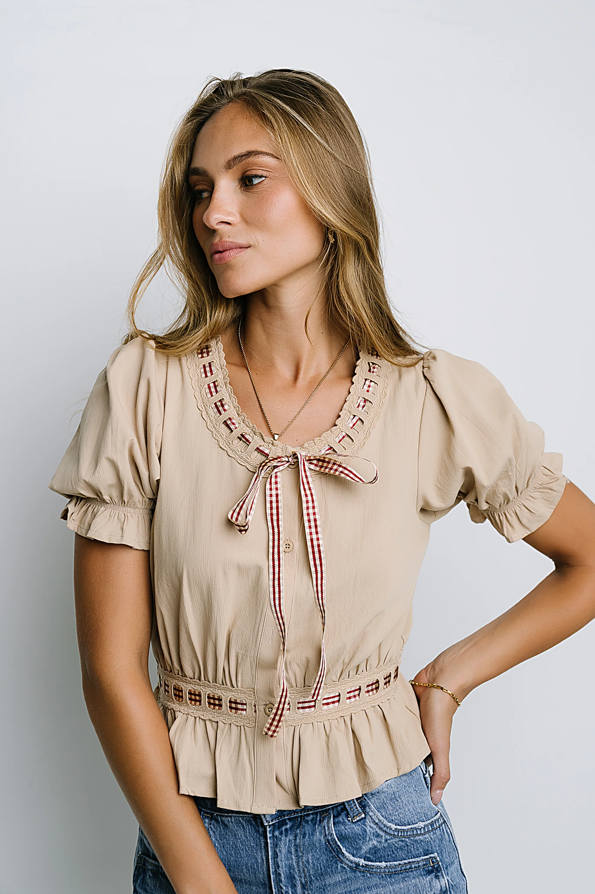 Rowan Ribbon Trim Blouse - FINAL SALE - Image 4