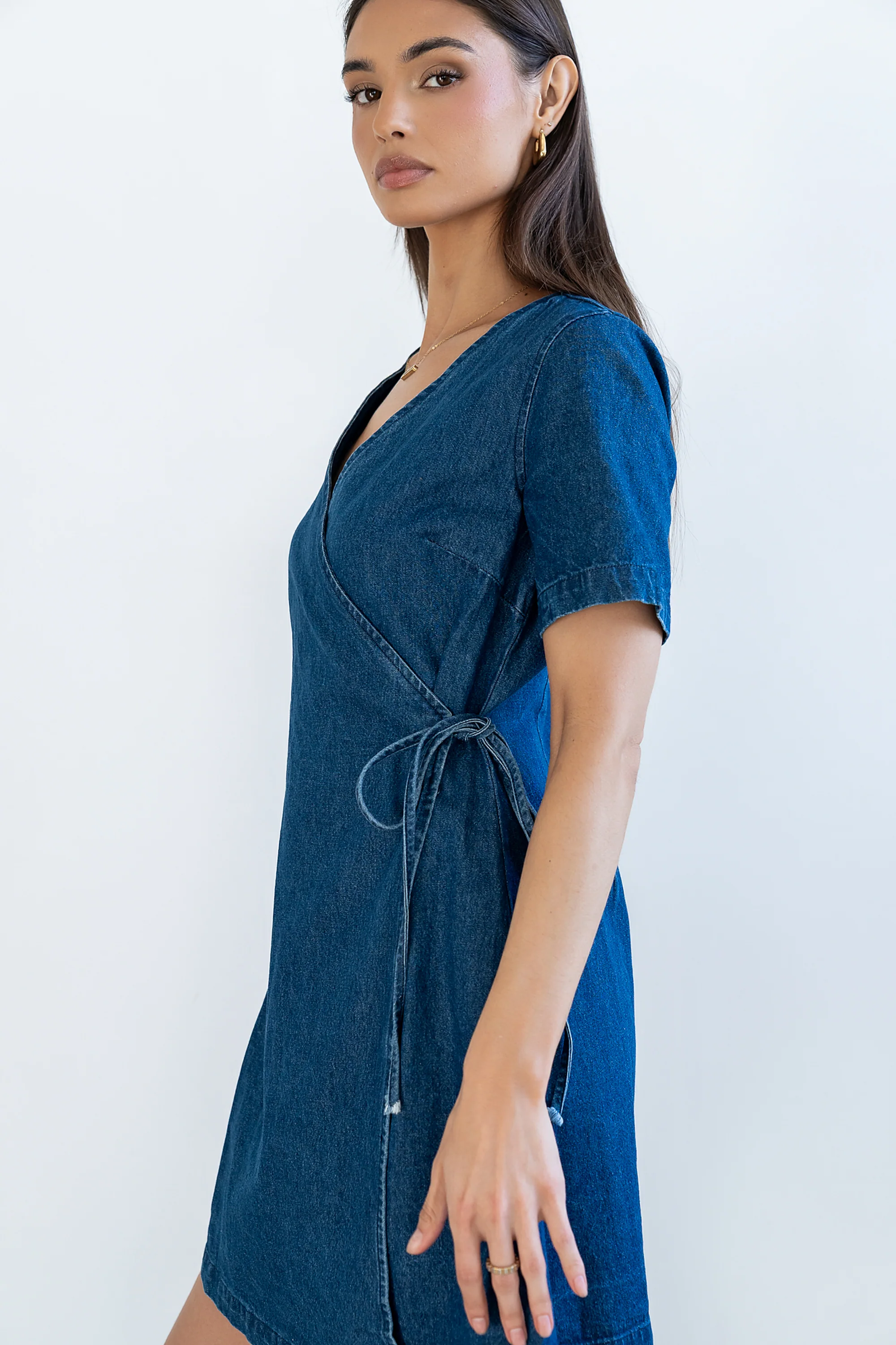 Rue Denim Wrap Dress - Image 2