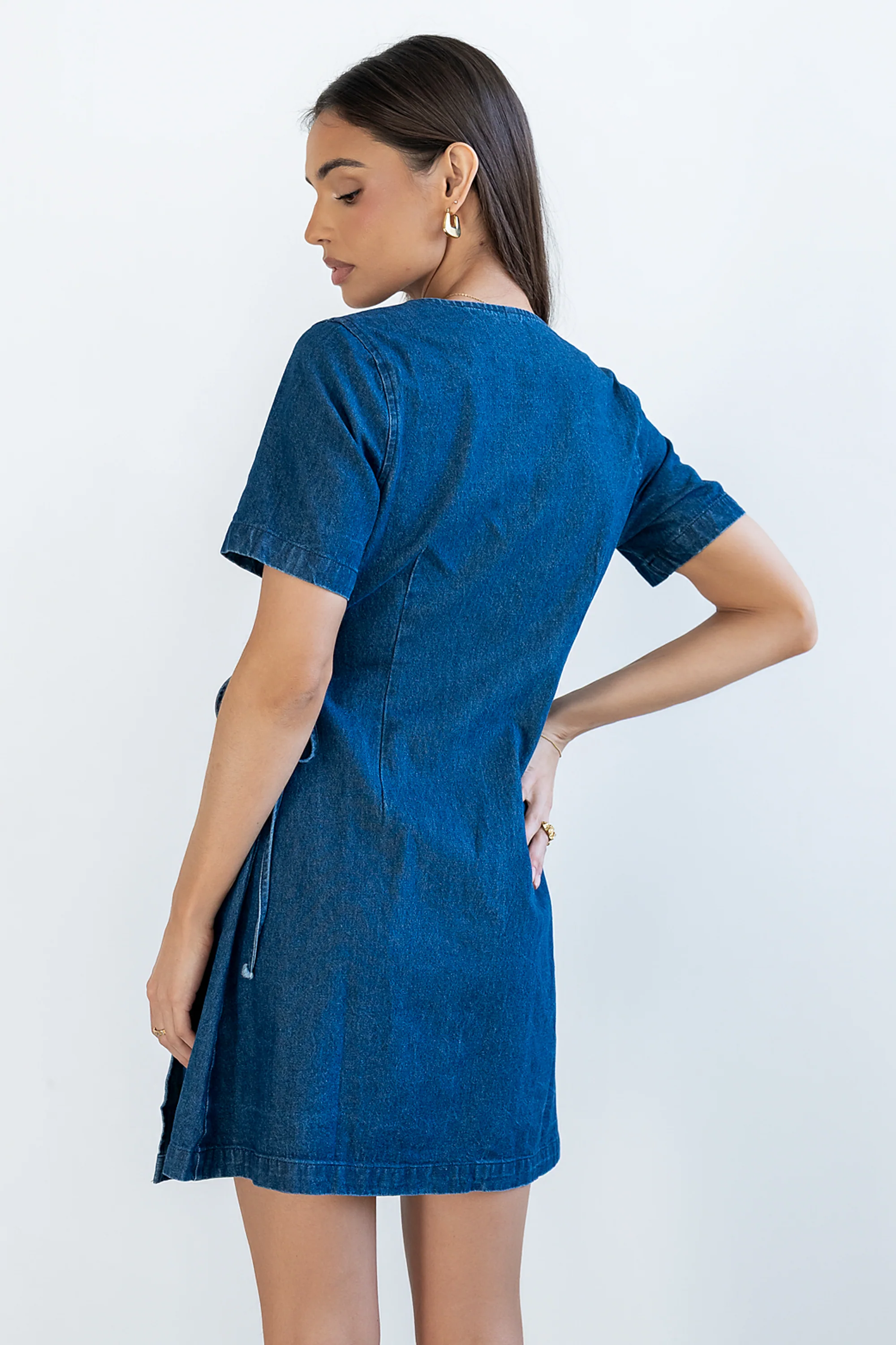 Rue Denim Wrap Dress - Image 3