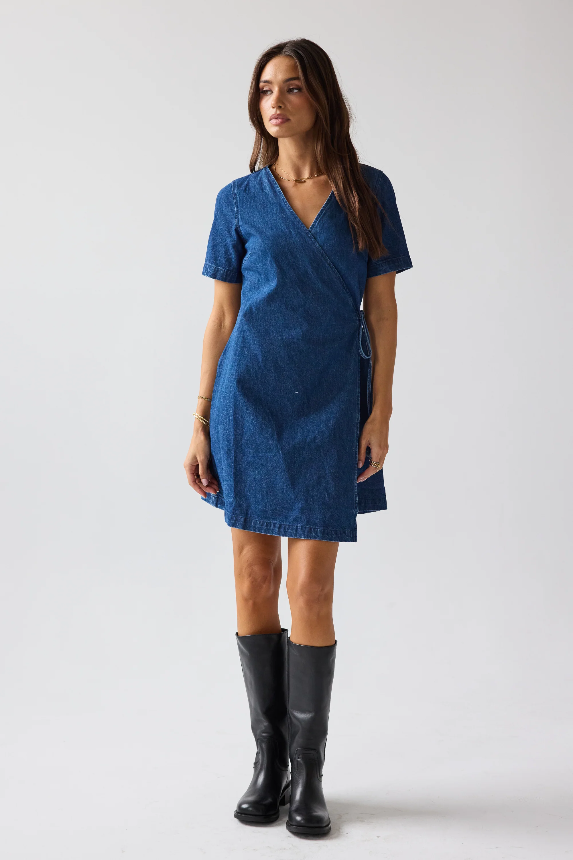 Rue Denim Wrap Dress - Image 6