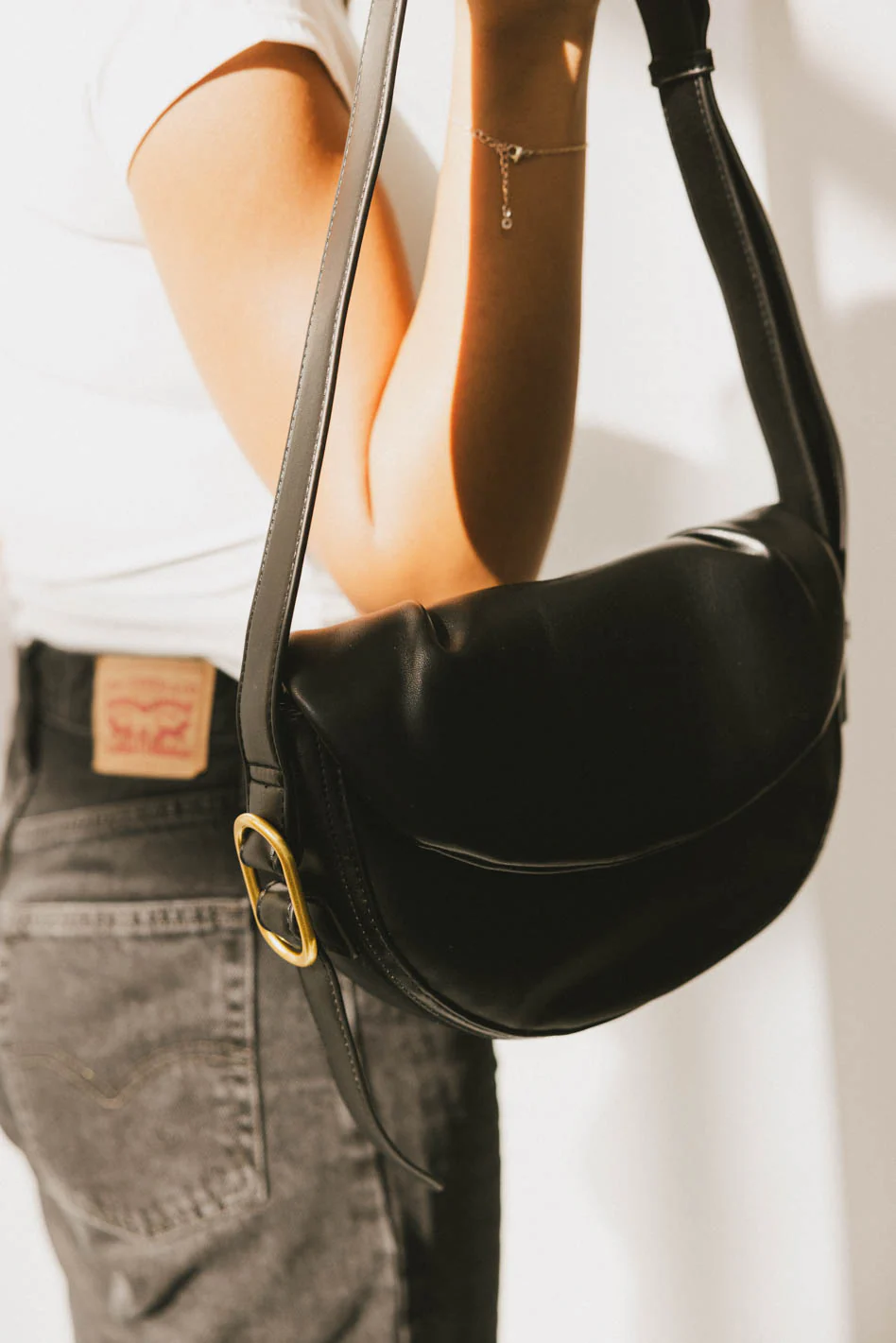 Rumble Vegan Leather Bag in Black - FINAL SALE - Image 4