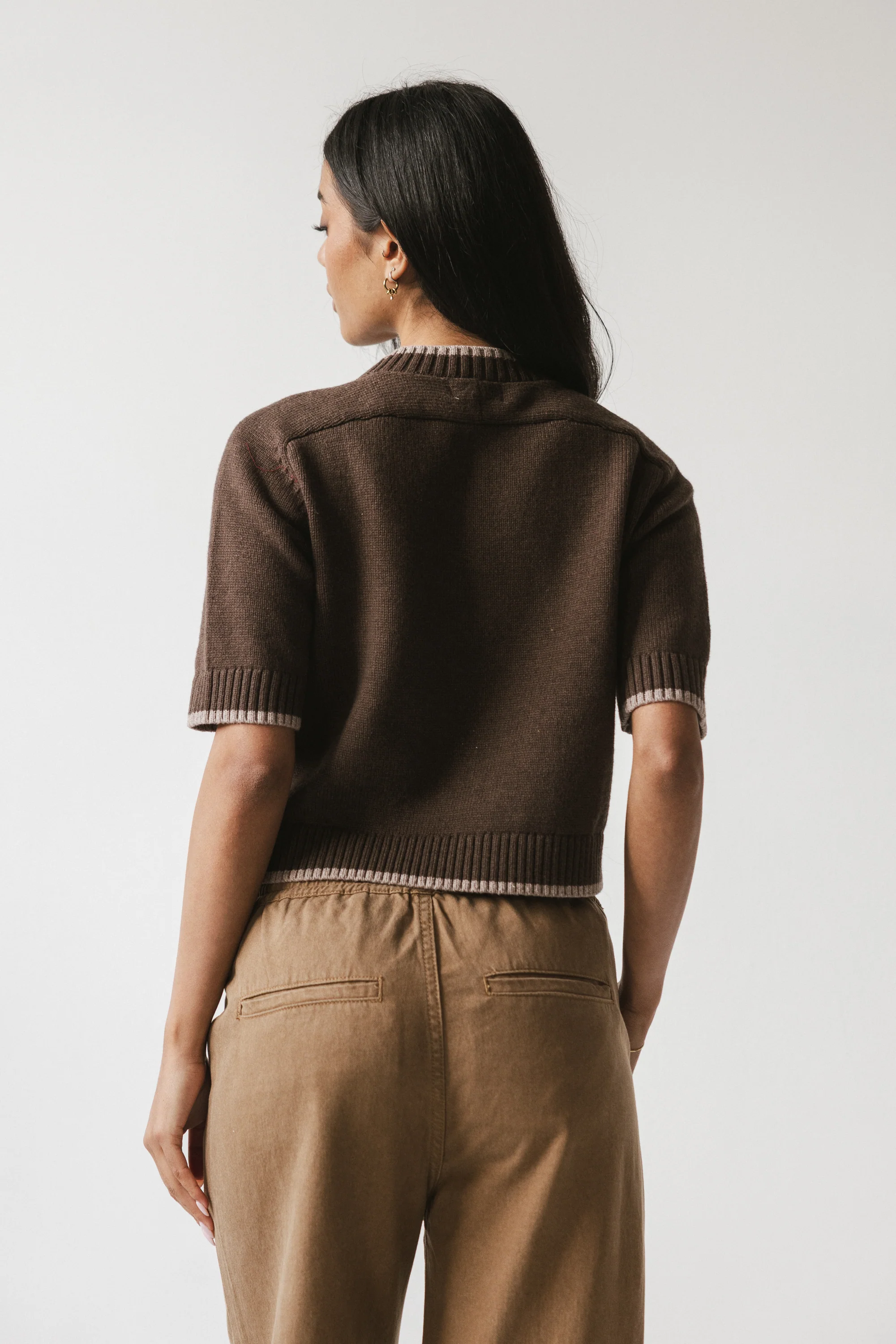 Rumple Contrast Top in Brown - FINAL SALE - Image 3