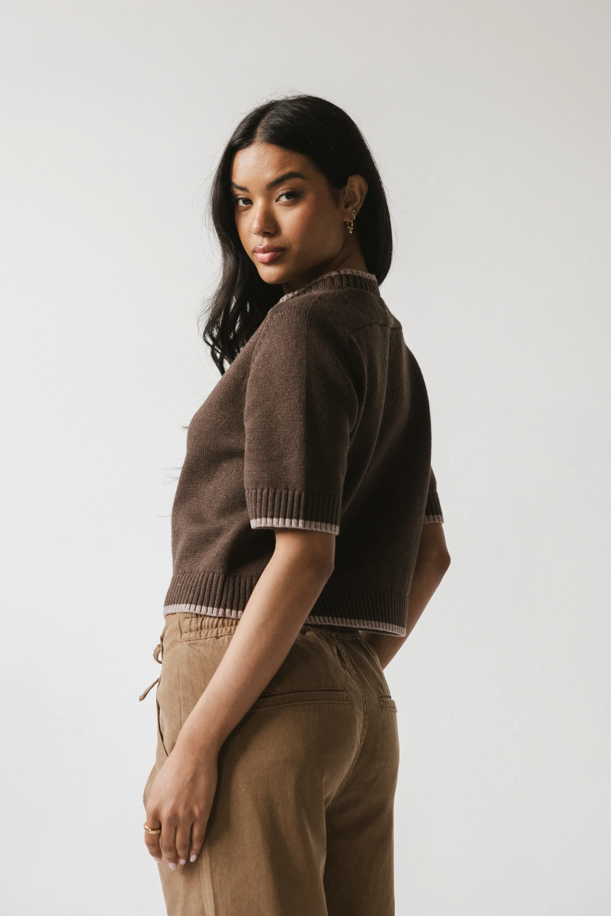 Rumple Contrast Top in Brown - FINAL SALE - Image 5