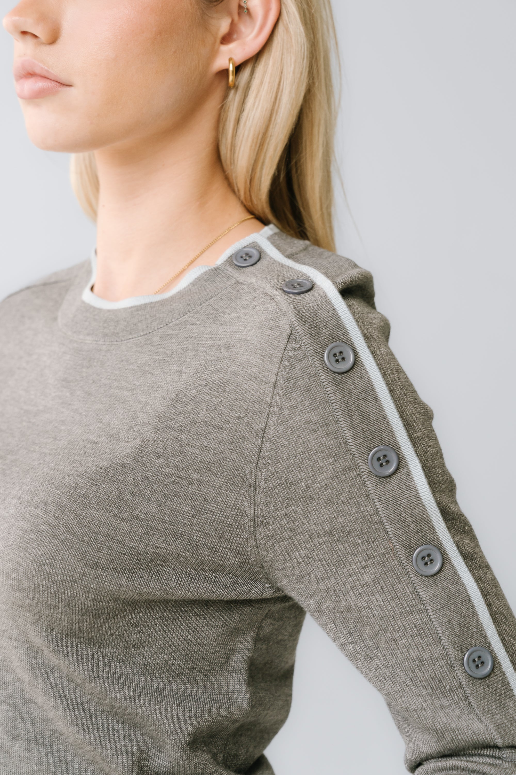 Rustin Contrast Sweater in Grey - FINAL SALE - Image 2
