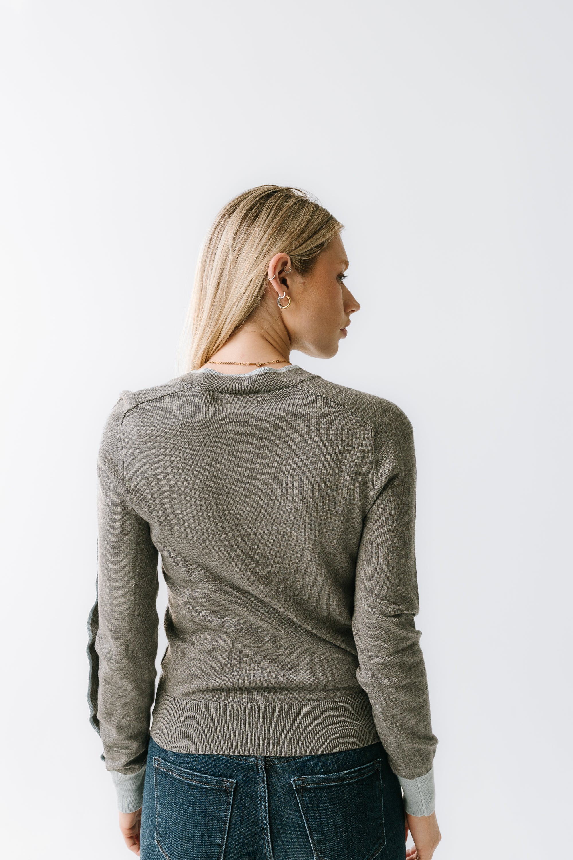 Rustin Contrast Sweater in Grey - FINAL SALE - Image 4