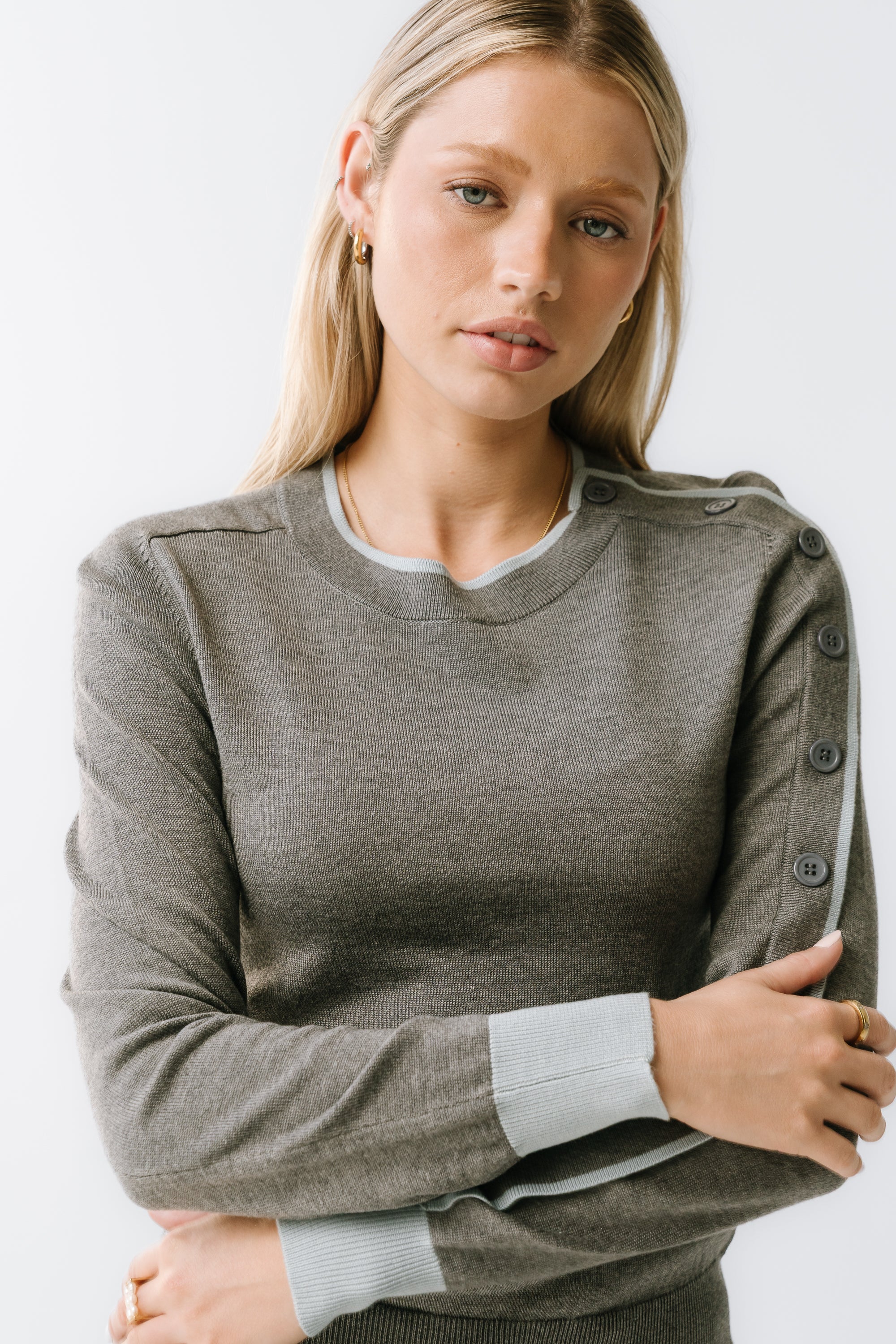 Rustin Contrast Sweater in Grey - FINAL SALE - Image 5