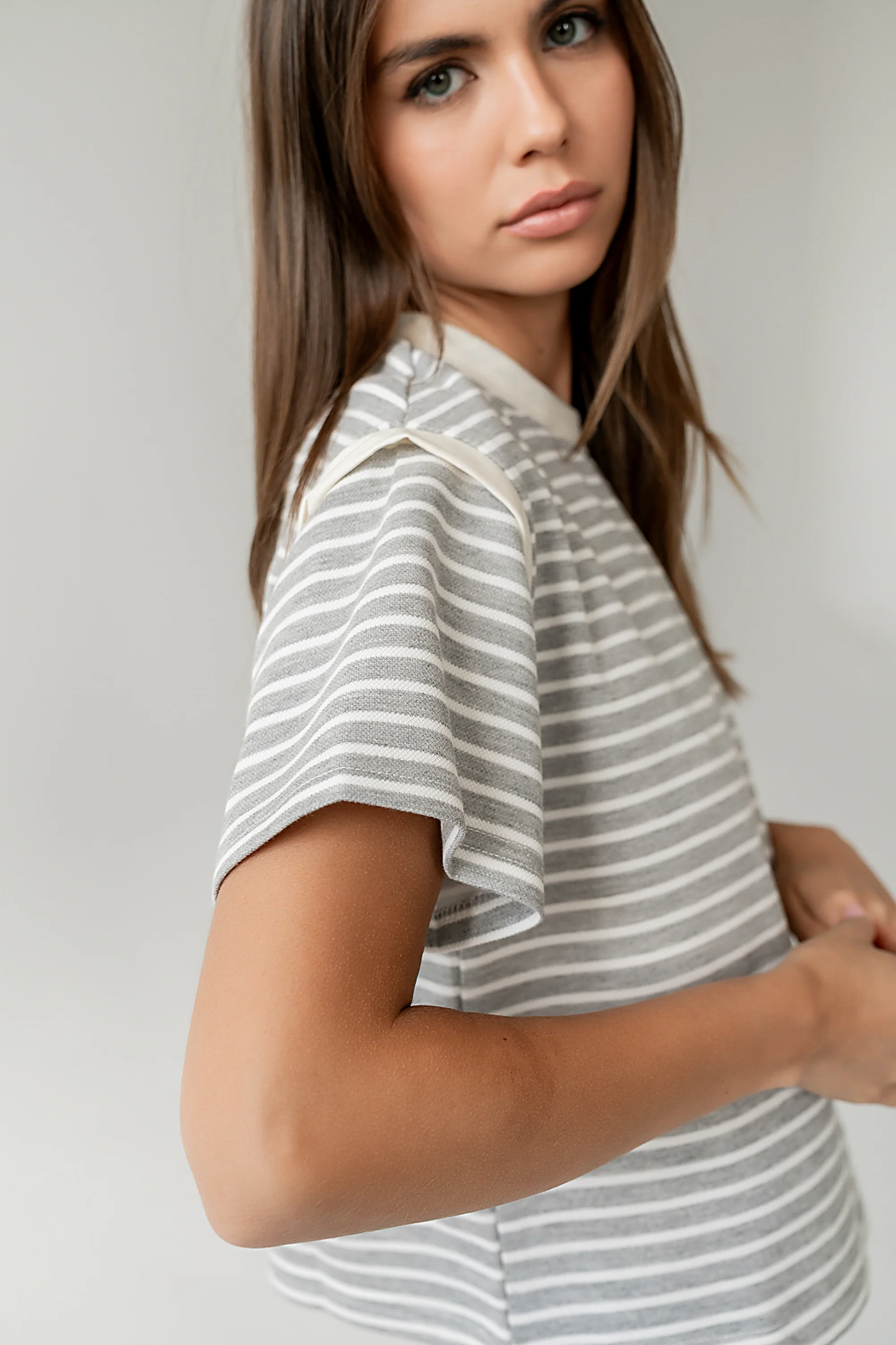 Ryker Striped T-Shirt in Grey - FINAL SALE - Image 4