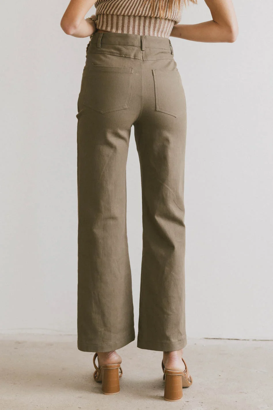 Sable Straight Leg Pants in Olive - FINAL SALE - Image 4