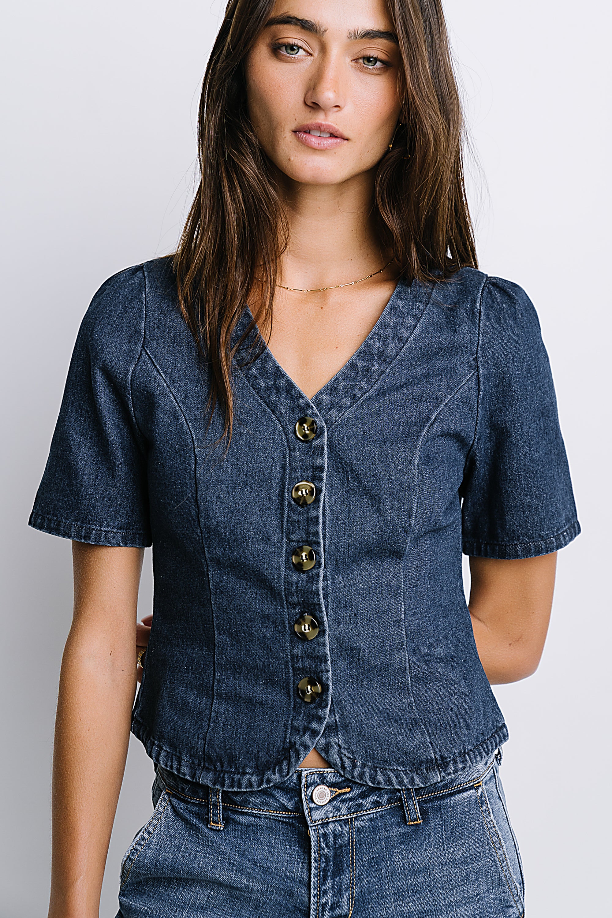 Sadie Denim Button Up - Image 2