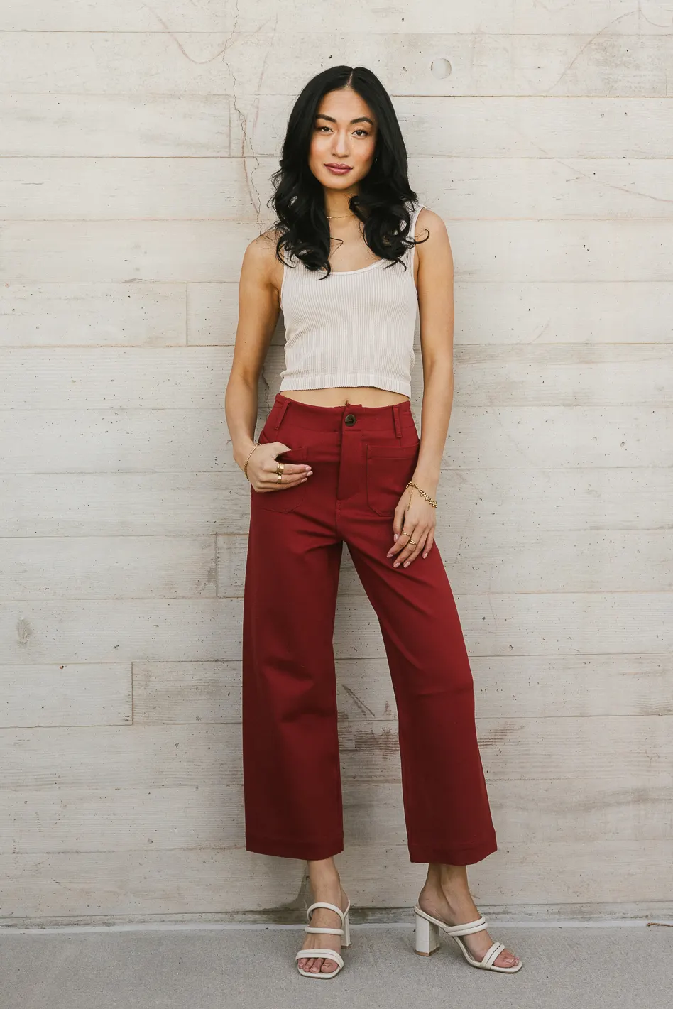 Sadie Wide Leg Pants in Brick - FINAL SALE - Image 2