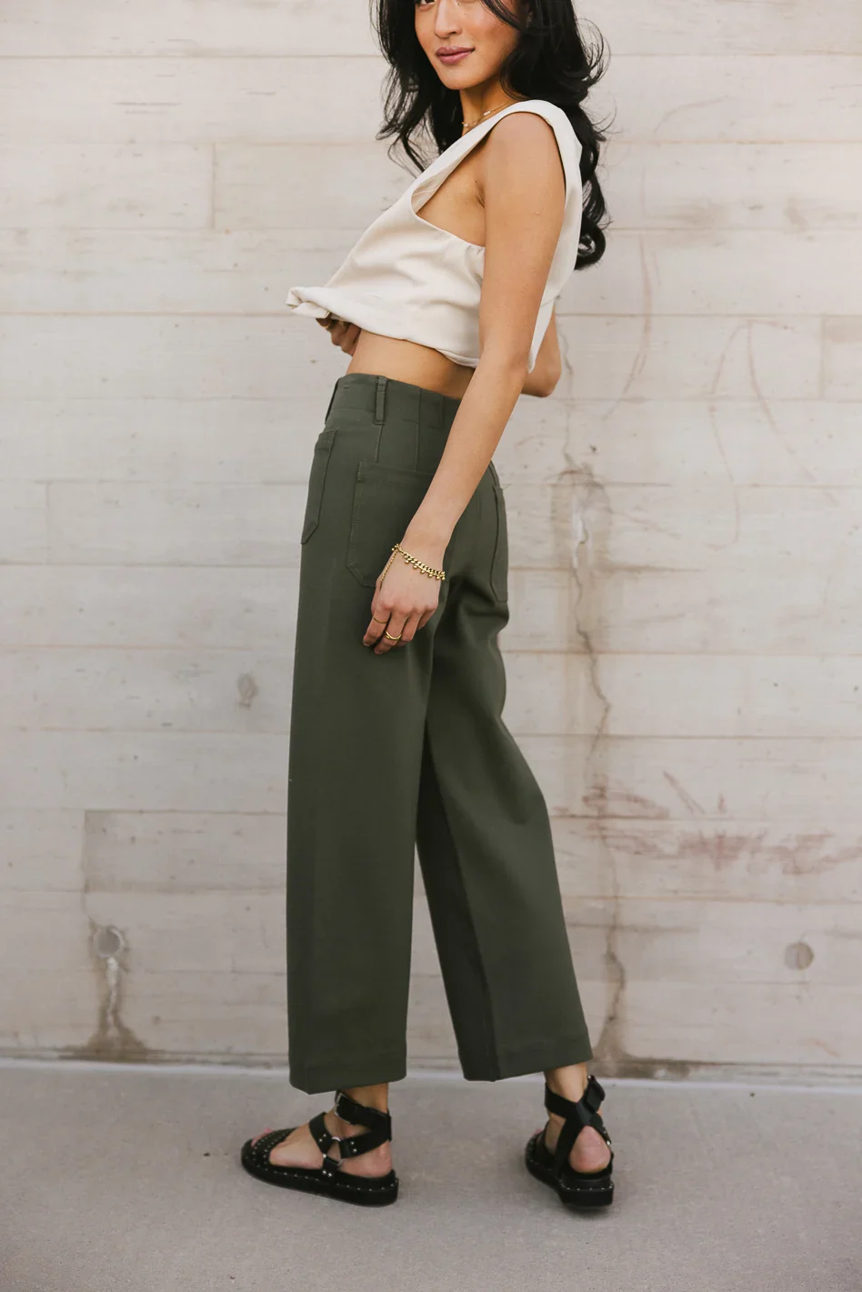 Sadie Wide Leg Pants in Olive - FINAL SALE - Image 5