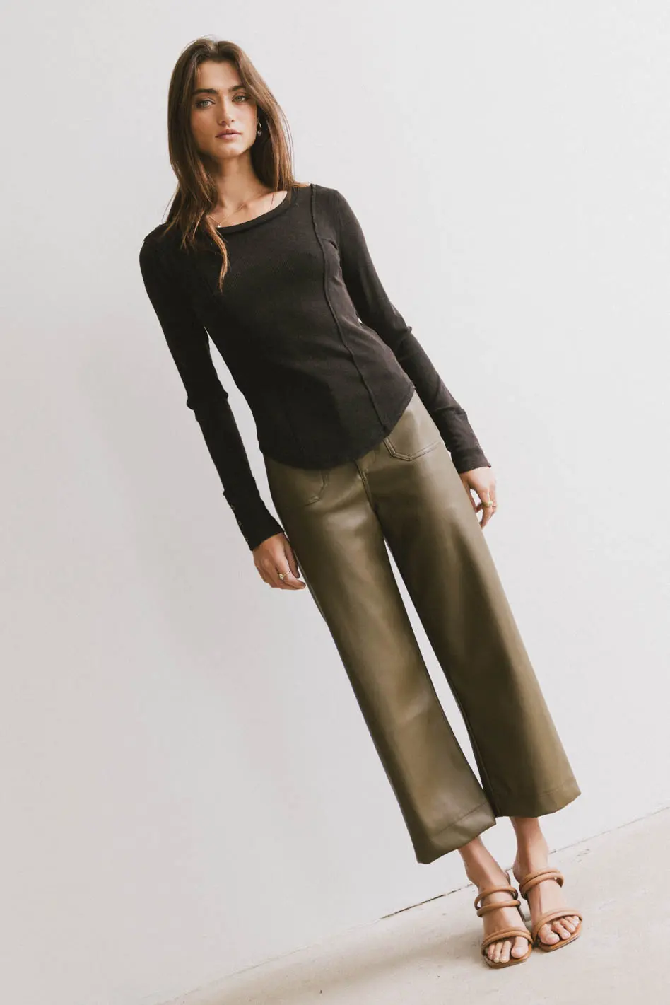 Sailor Ribbed Top in Black - FINAL SALE - Image 5