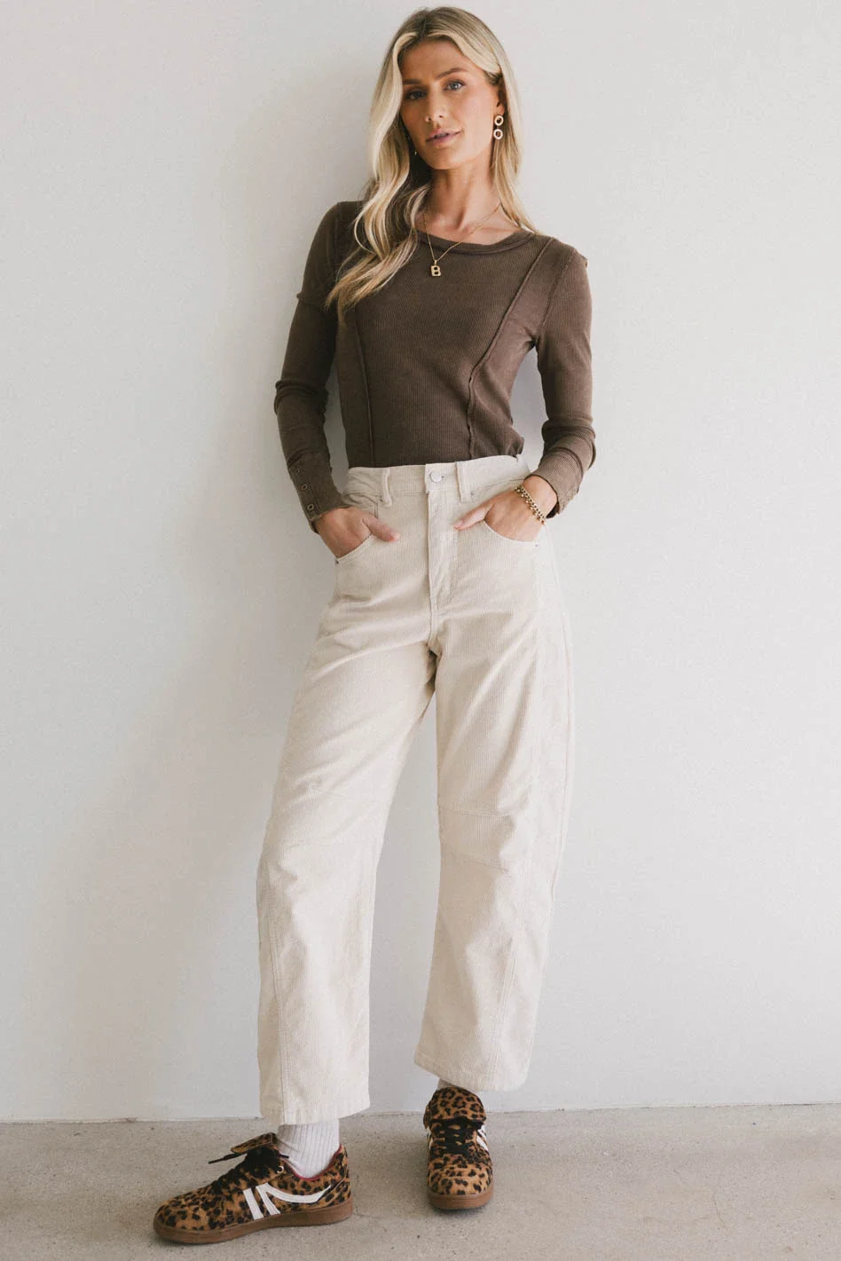 Sailor Ribbed Top in Brown - FINAL SALE - Image 2