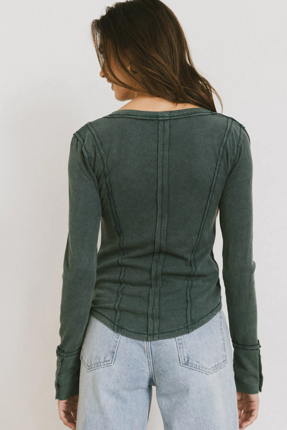 Sailor Ribbed Top in Forest - FINAL SALE - Image 3