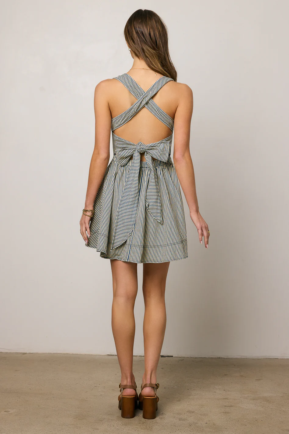 Salem Striped Mini Dress - FINAL SALE - Image 2