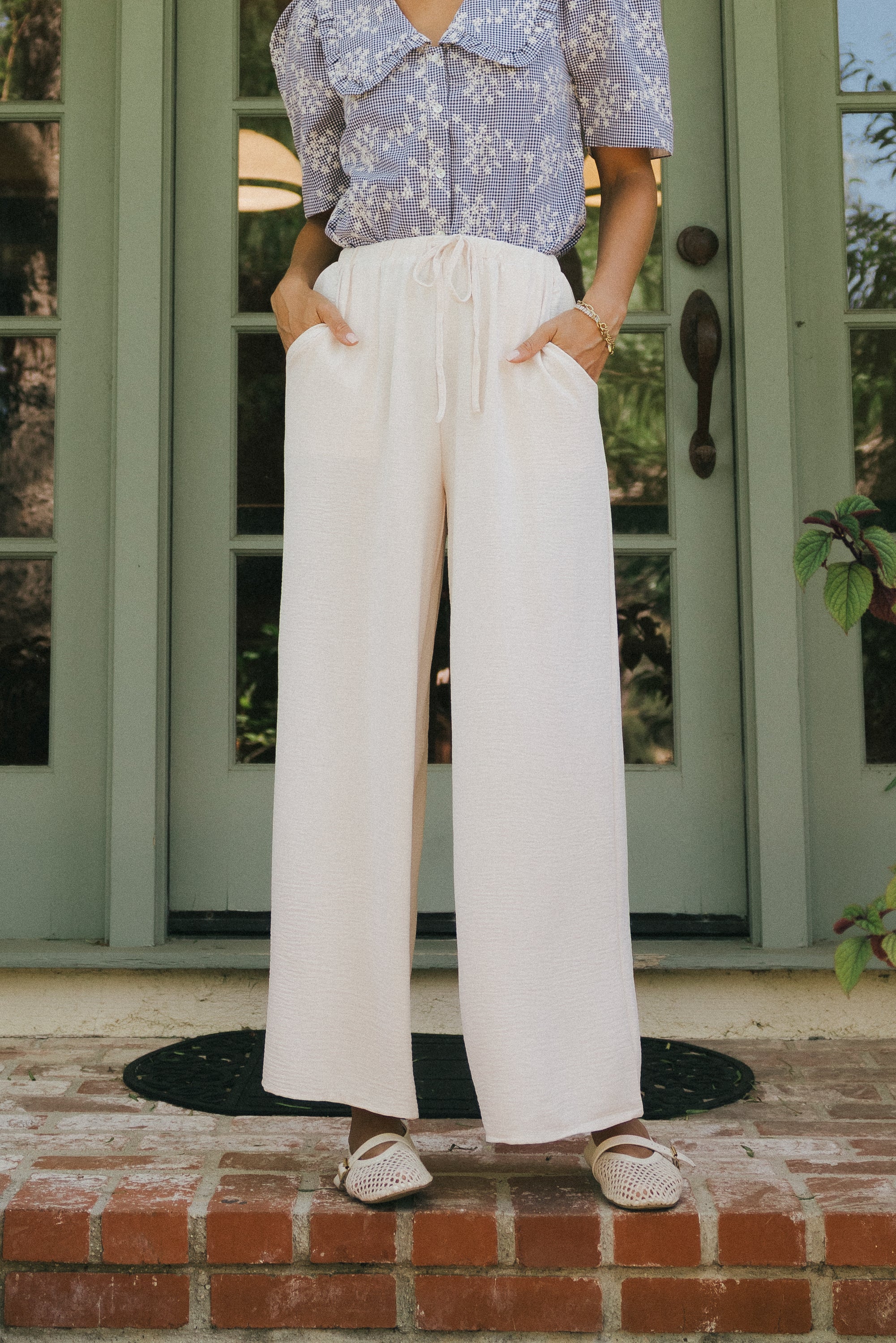 Salma Wide Leg Pants in Oatmeal - FINAL SALE - Image 5