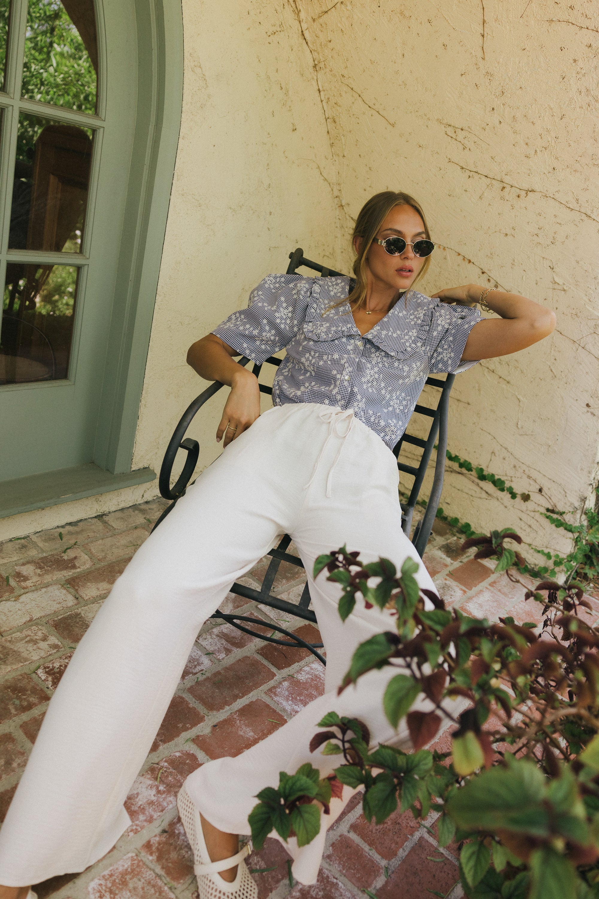 Salma Wide Leg Pants in Oatmeal - FINAL SALE - Image 7