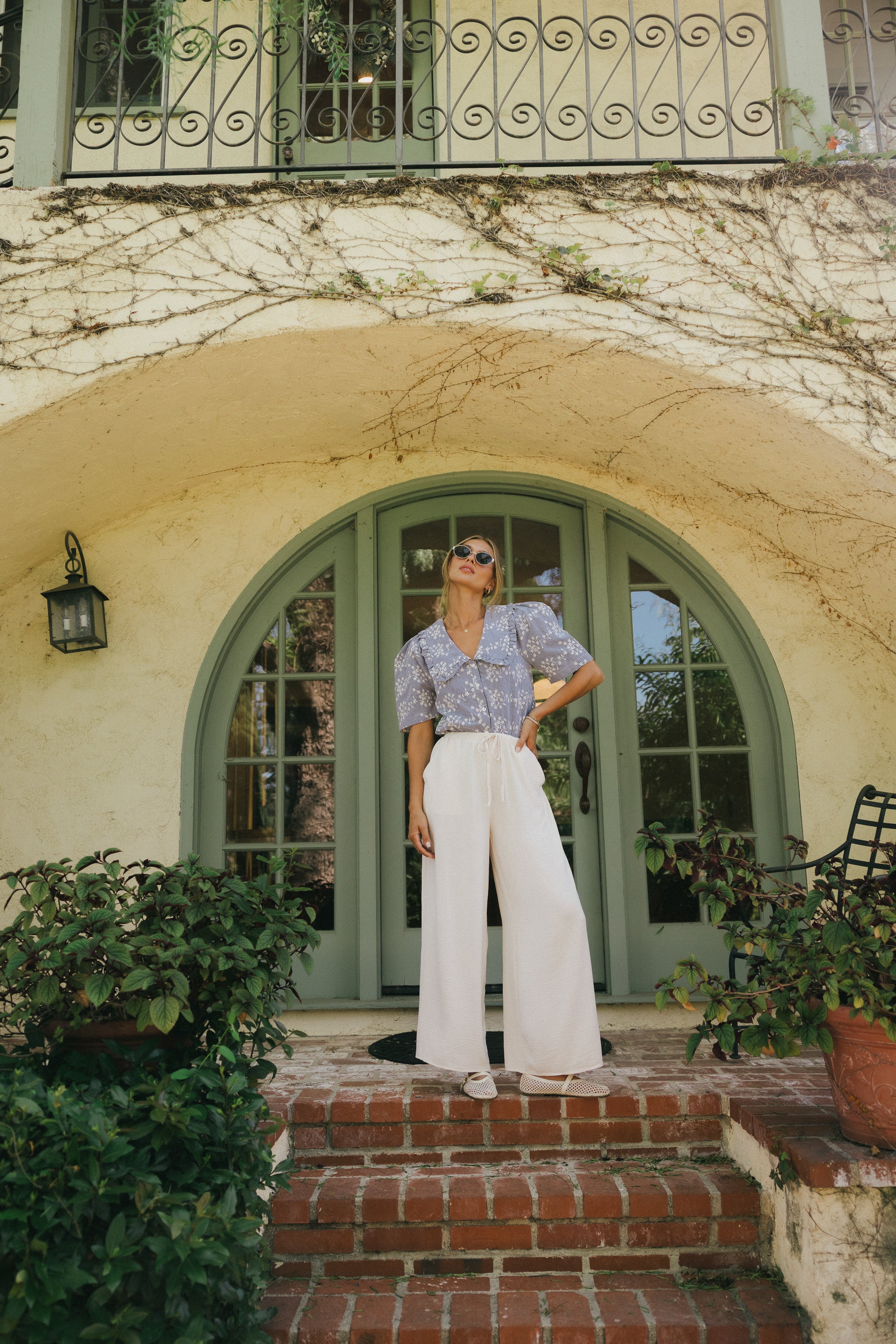 Salma Wide Leg Pants in Oatmeal - FINAL SALE - Image 9