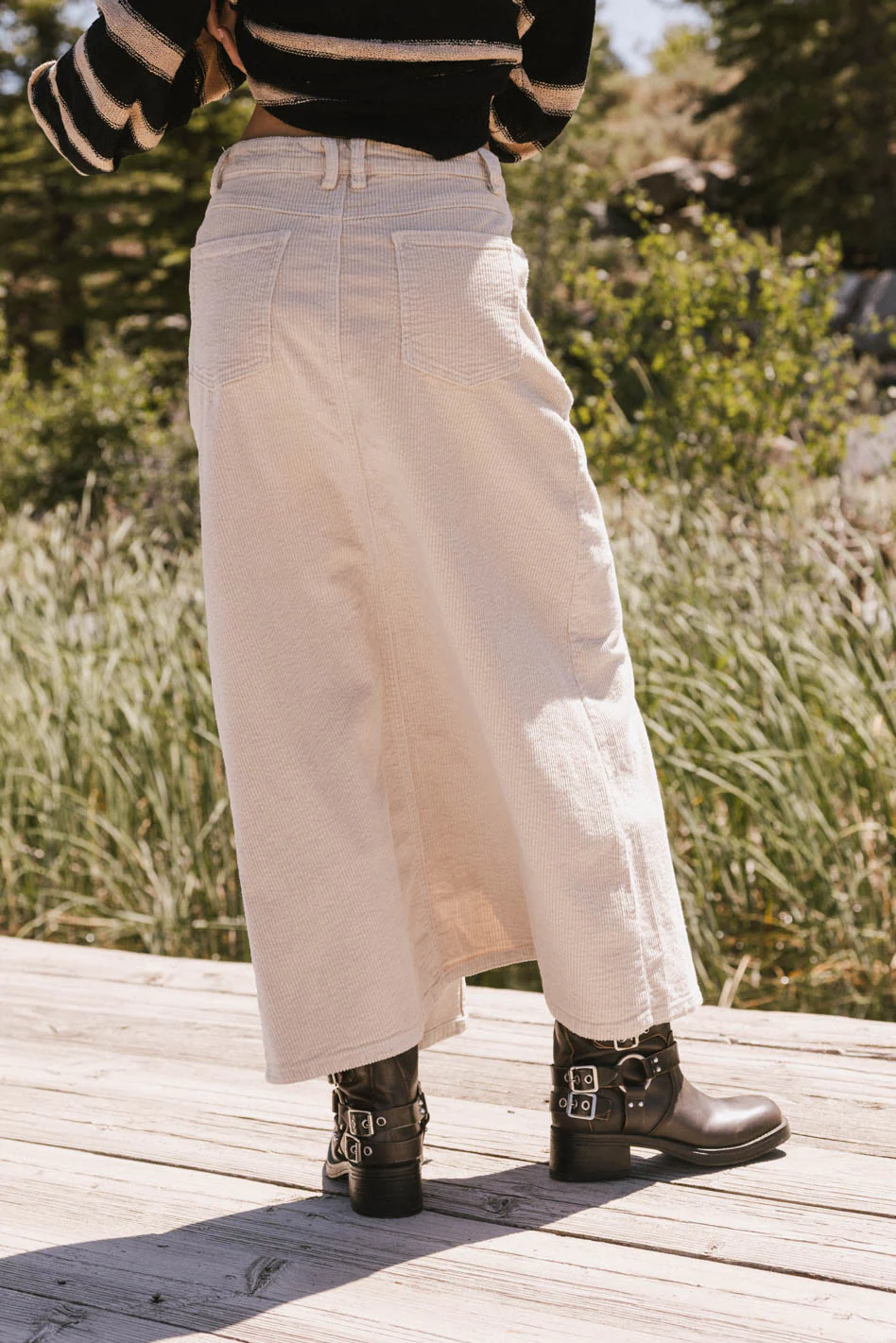 Sambria Corduroy Skirt in Khaki - FINAL SALE - Image 3